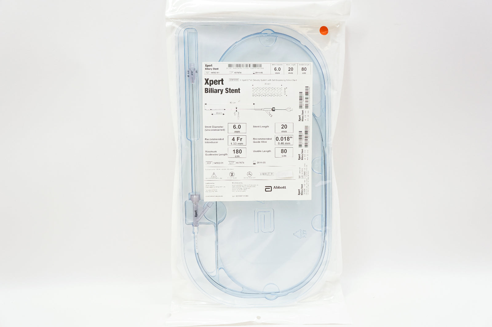 Abbott 14582-01 Xpert Biliary Stnt 6.0mm x 20mm x 80cm (x)