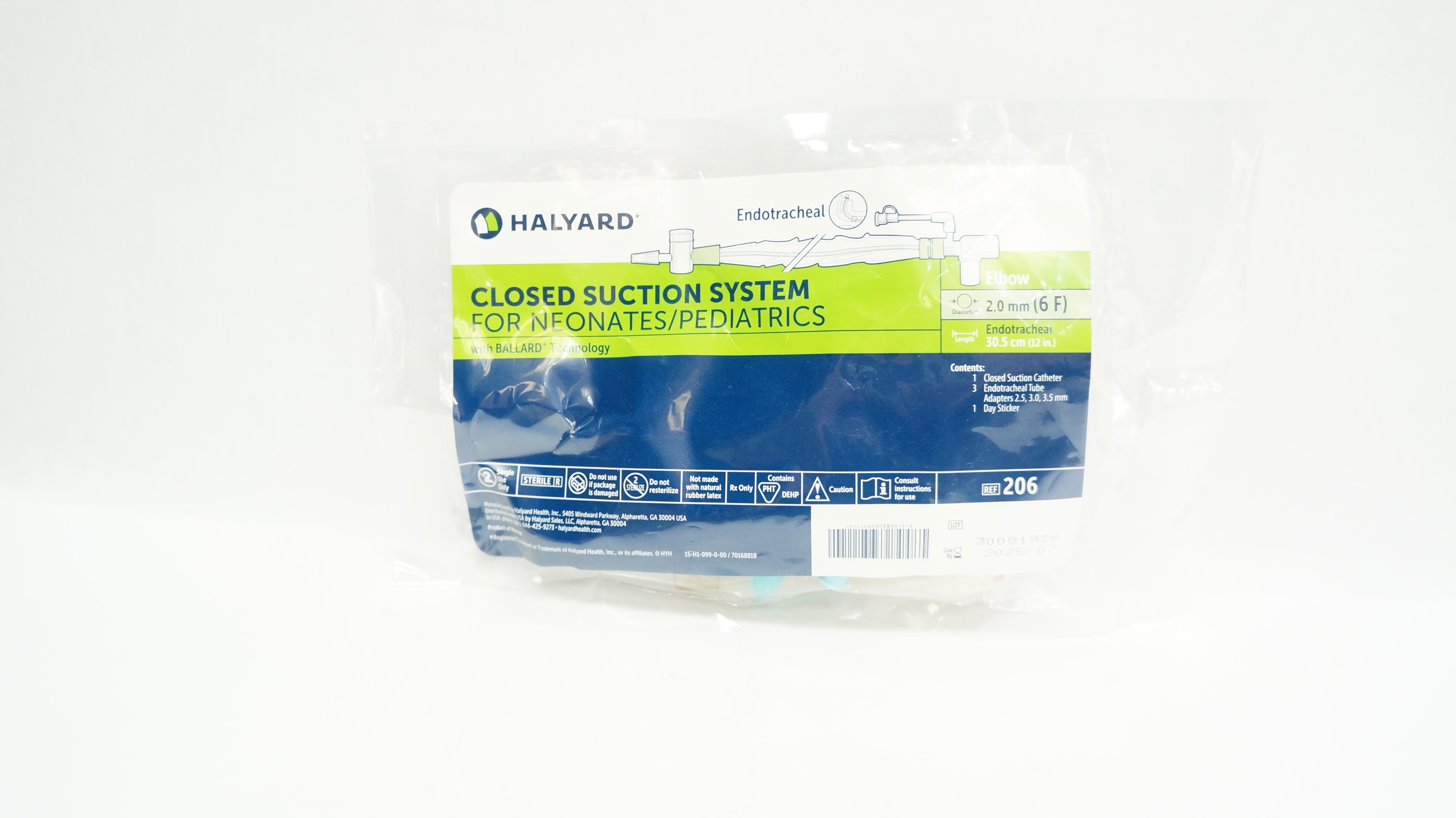 Halyard 206 Closed Suction System For Neonates/ Pediatrics, 6F