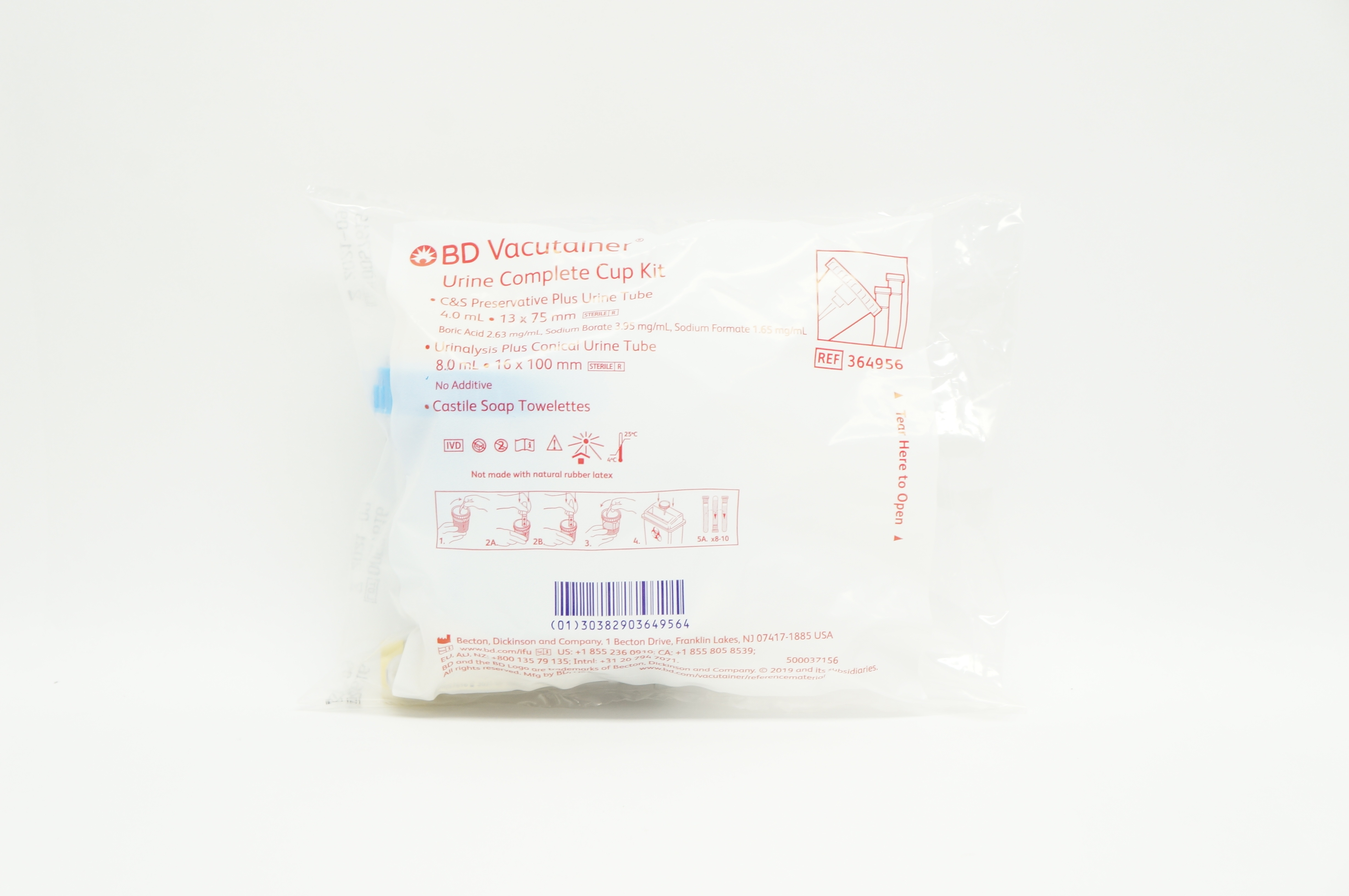 BD 364956 Vacutainer Urine Complete Cup Kit