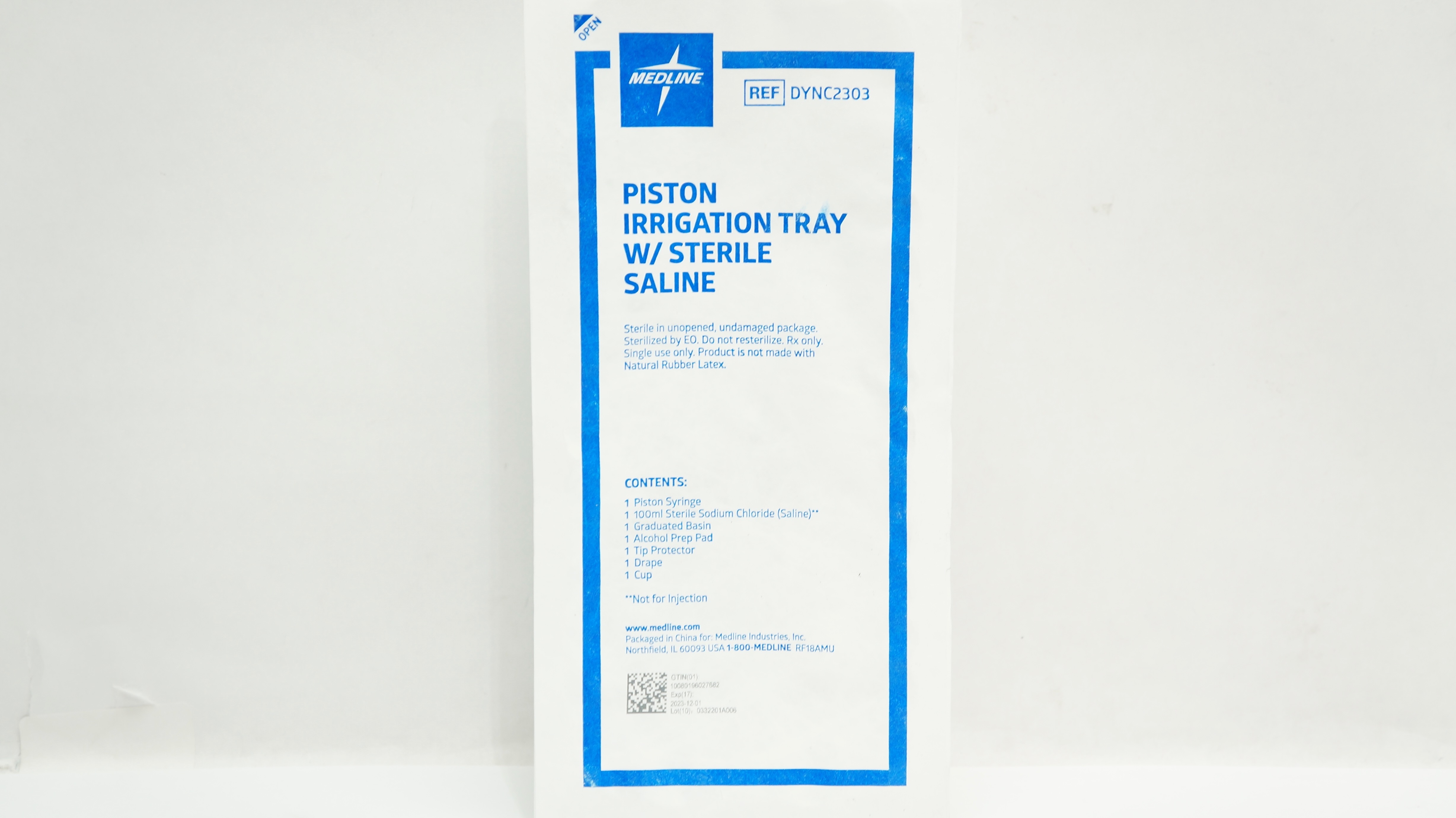 Medline DYNC2303 Piston Irrigation Tray w/Sterile Saline
