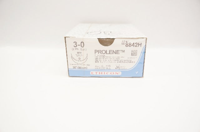Ethicon 8842H 3-0 PROLENE, Blue MH 36mm 1/2c Taper, 36In - Box of 36 (x)