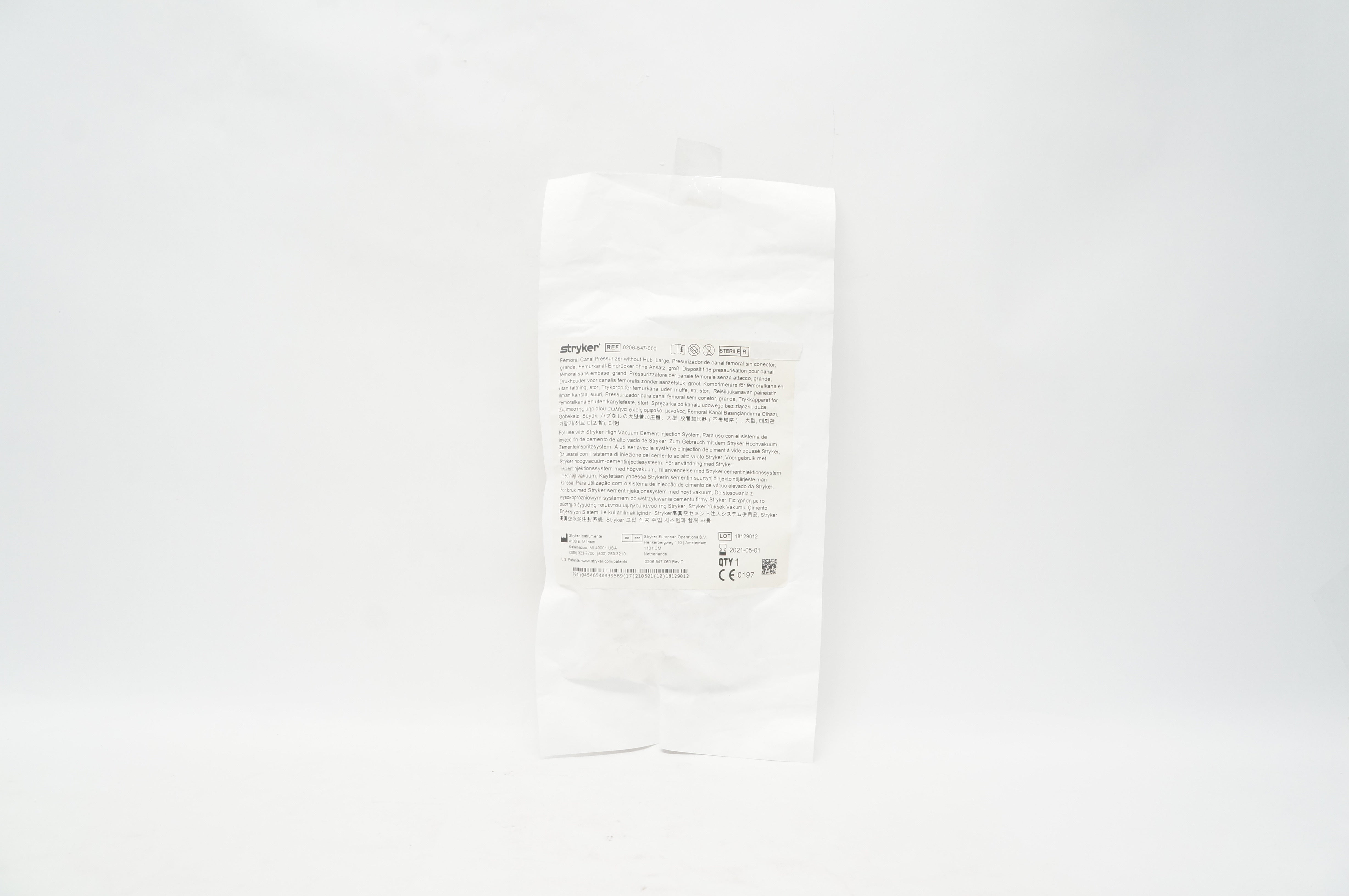 Stryker 0206-547-000 Femoral Canal Pressurizer without Hub, Large (x)
