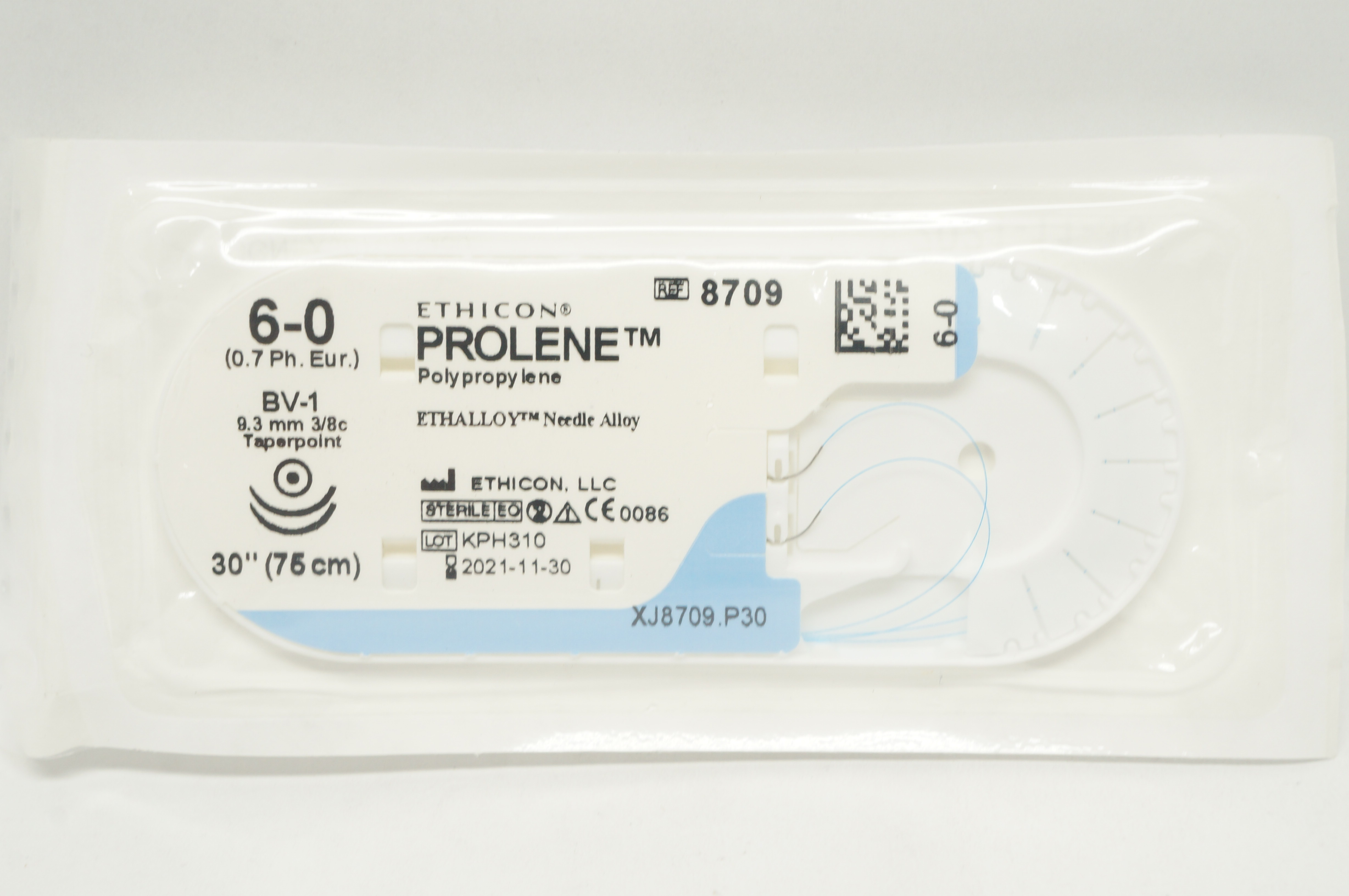 Ethicon 8709 6-0 PROLENE BV-1 9.3mm 3/8c Taperpoint, 30inch