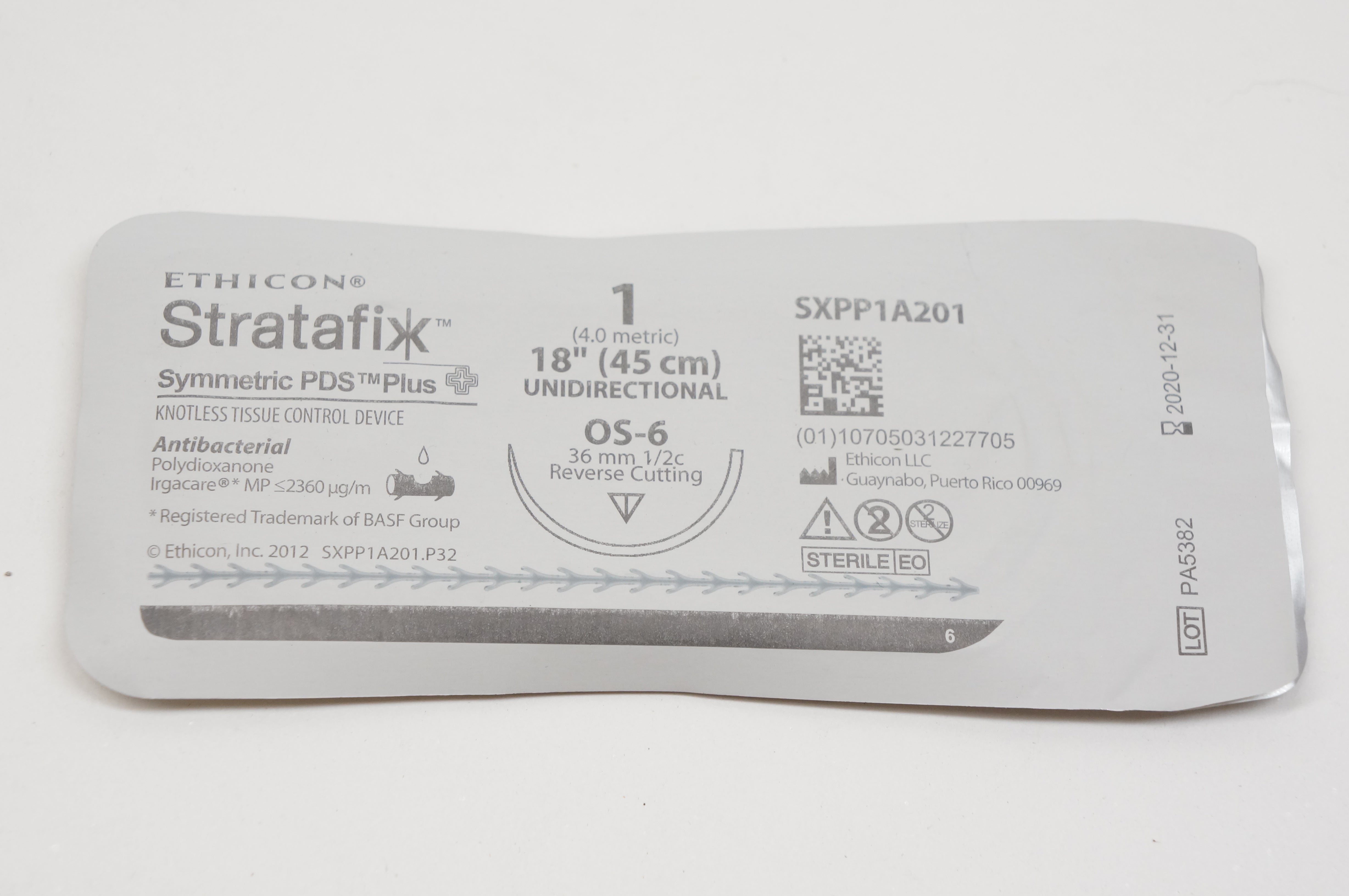 Ethicon SXPP1A201 1 Stratafix, OS06, 36mm 1/2c Reverse Cutting, 18inch