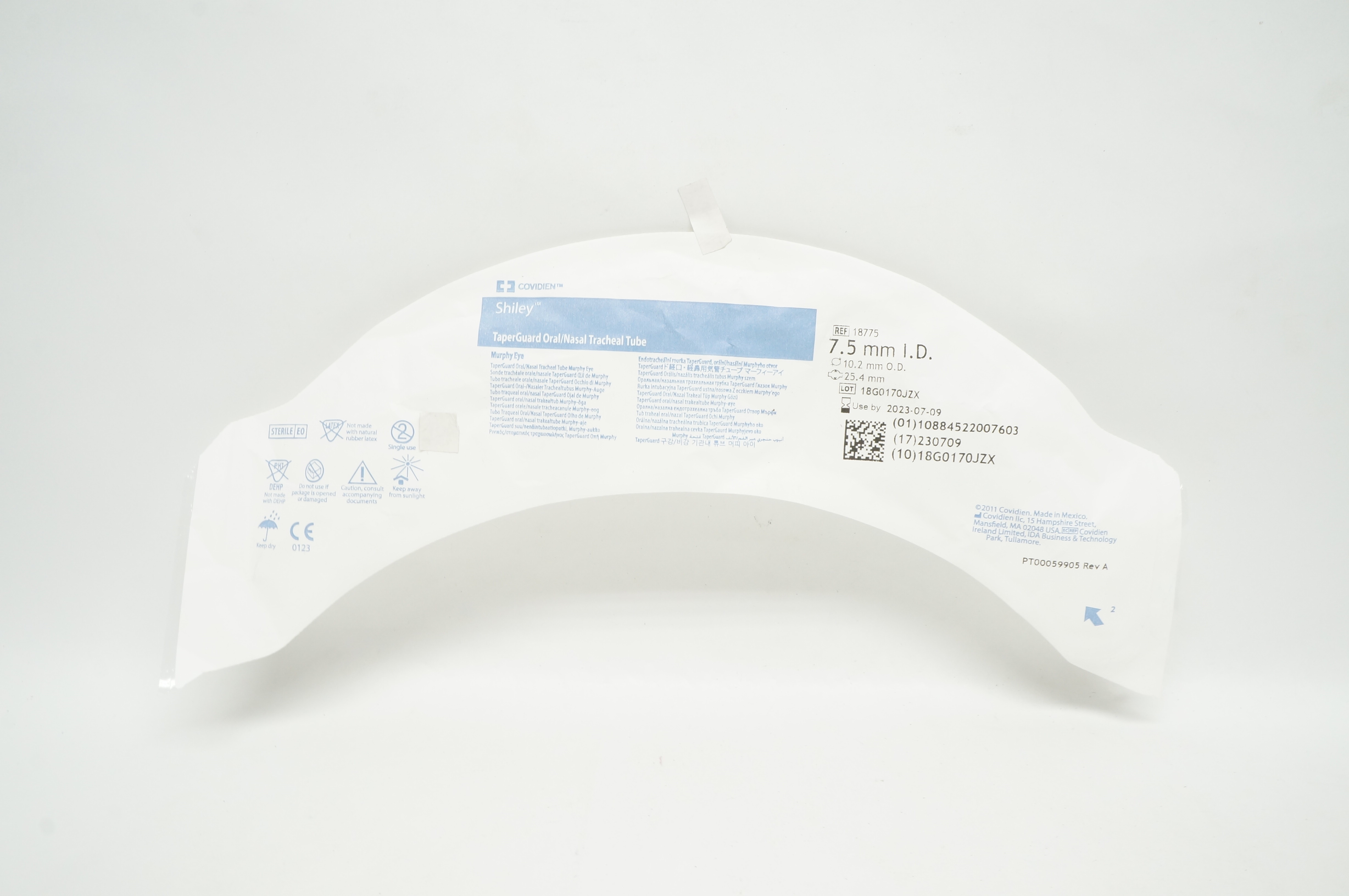 Covidien 18775 Shiley TaperGuard Oral/Nasal Tracheal Tube 7.5mm ID x10.2mm OD(x)