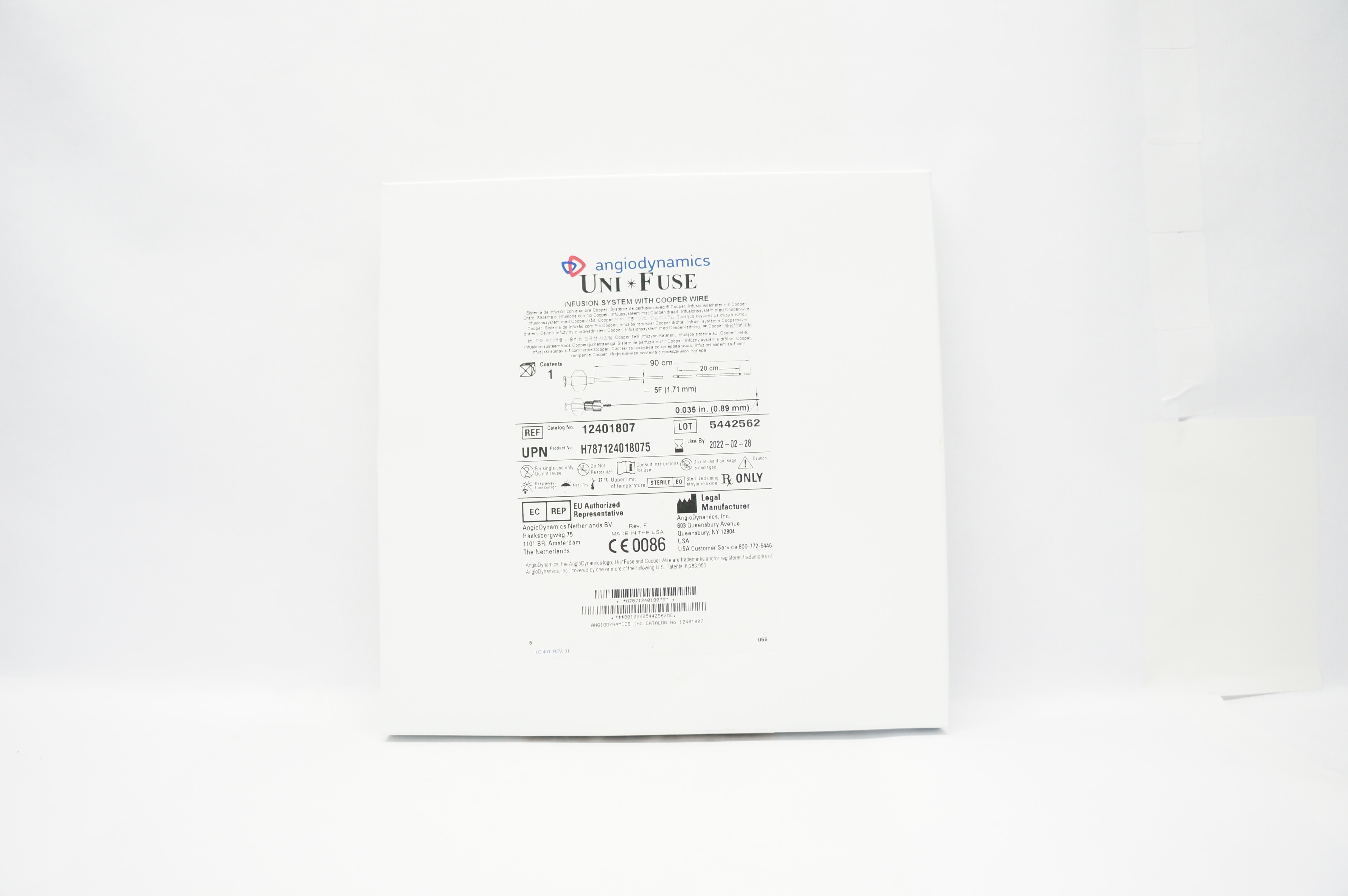 Angiodynamics 12401807 UniFuse Infusion System 5F x 90cm x 20cm (x)