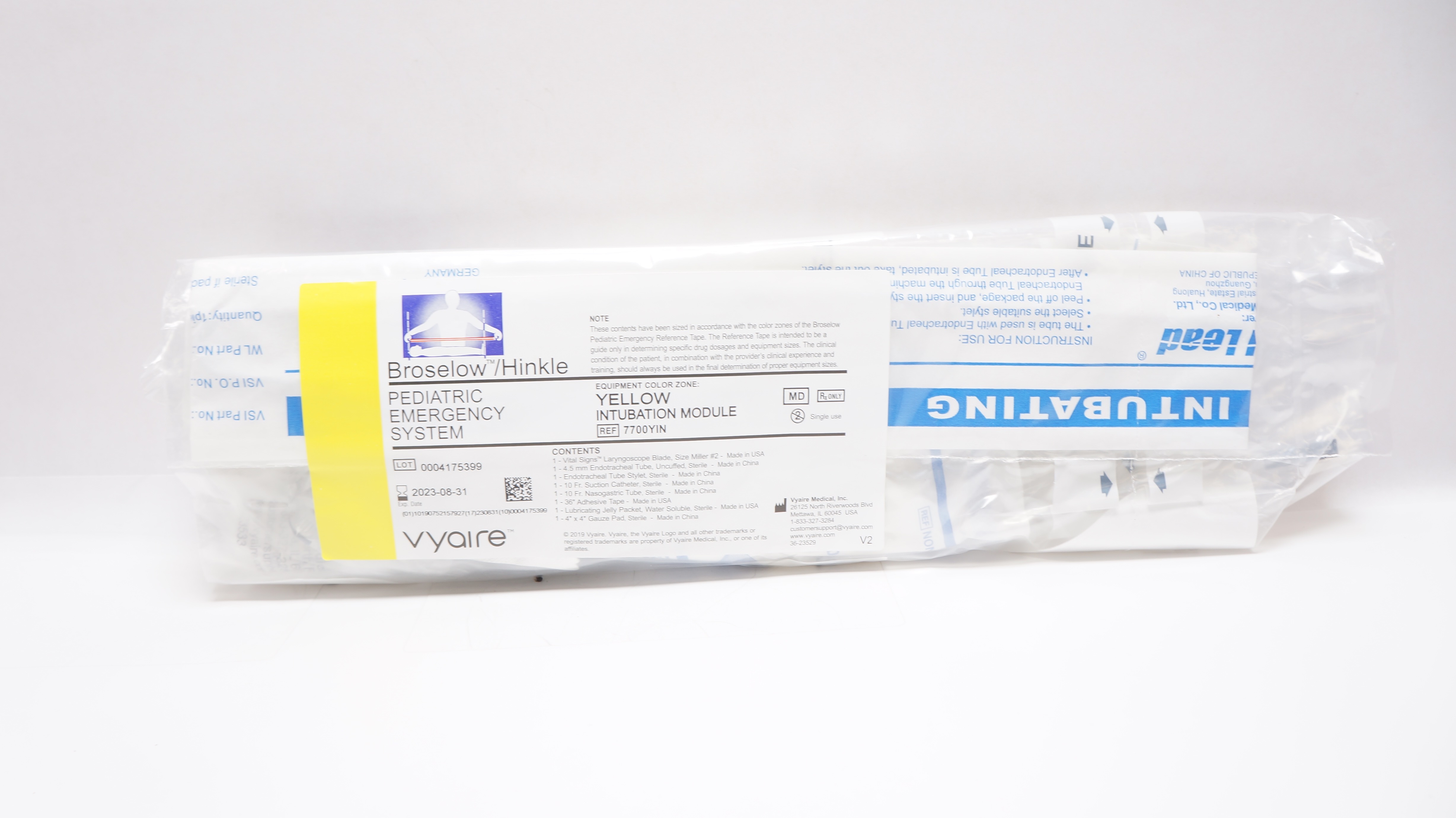 Vyaire 7700YIN Broselow/Hinkle Pediatric Emergency Yellow Intubation Module (x)