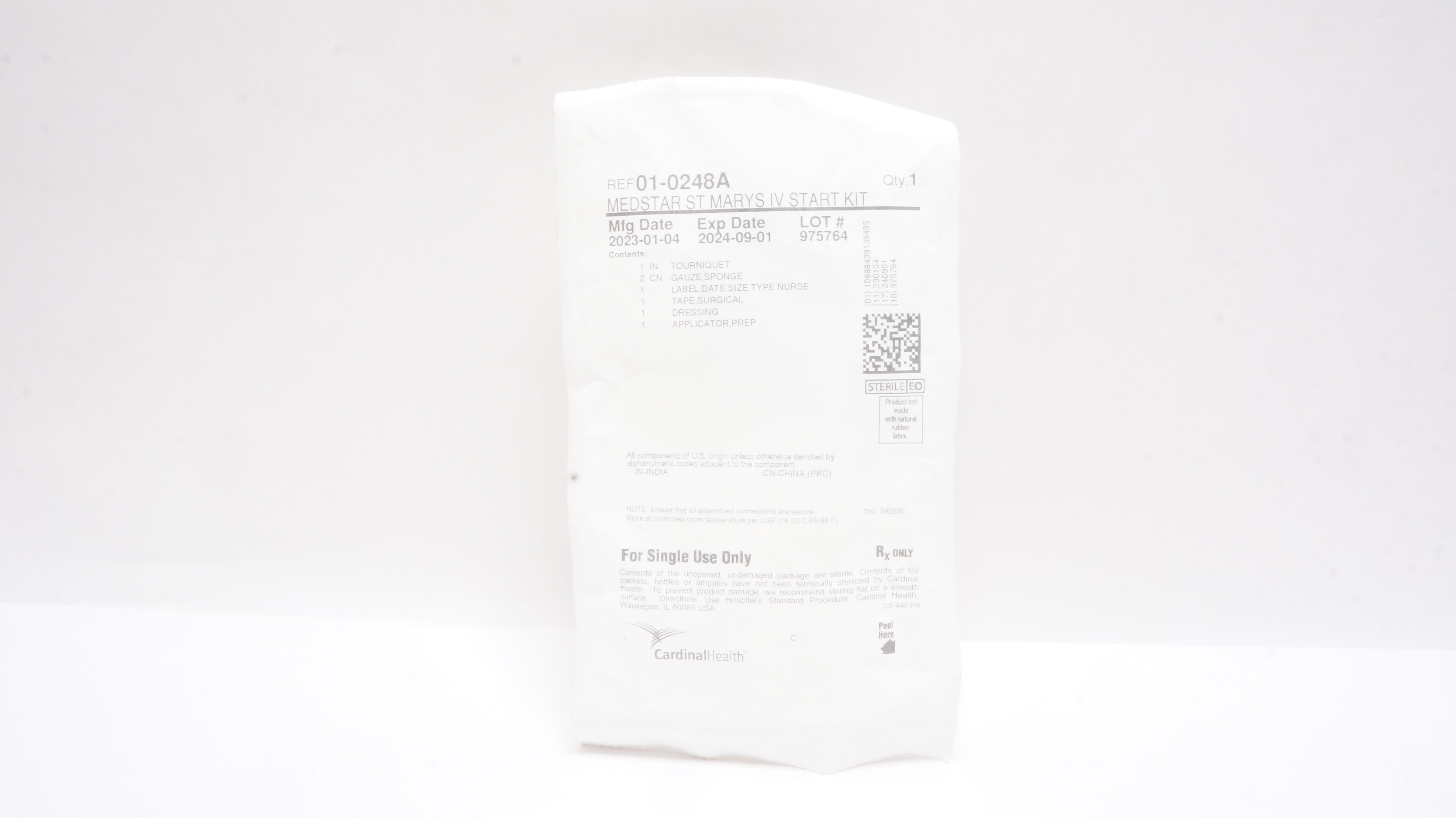 Cardinal Health 01-0248A Medstar ST Marys IV Start Kit