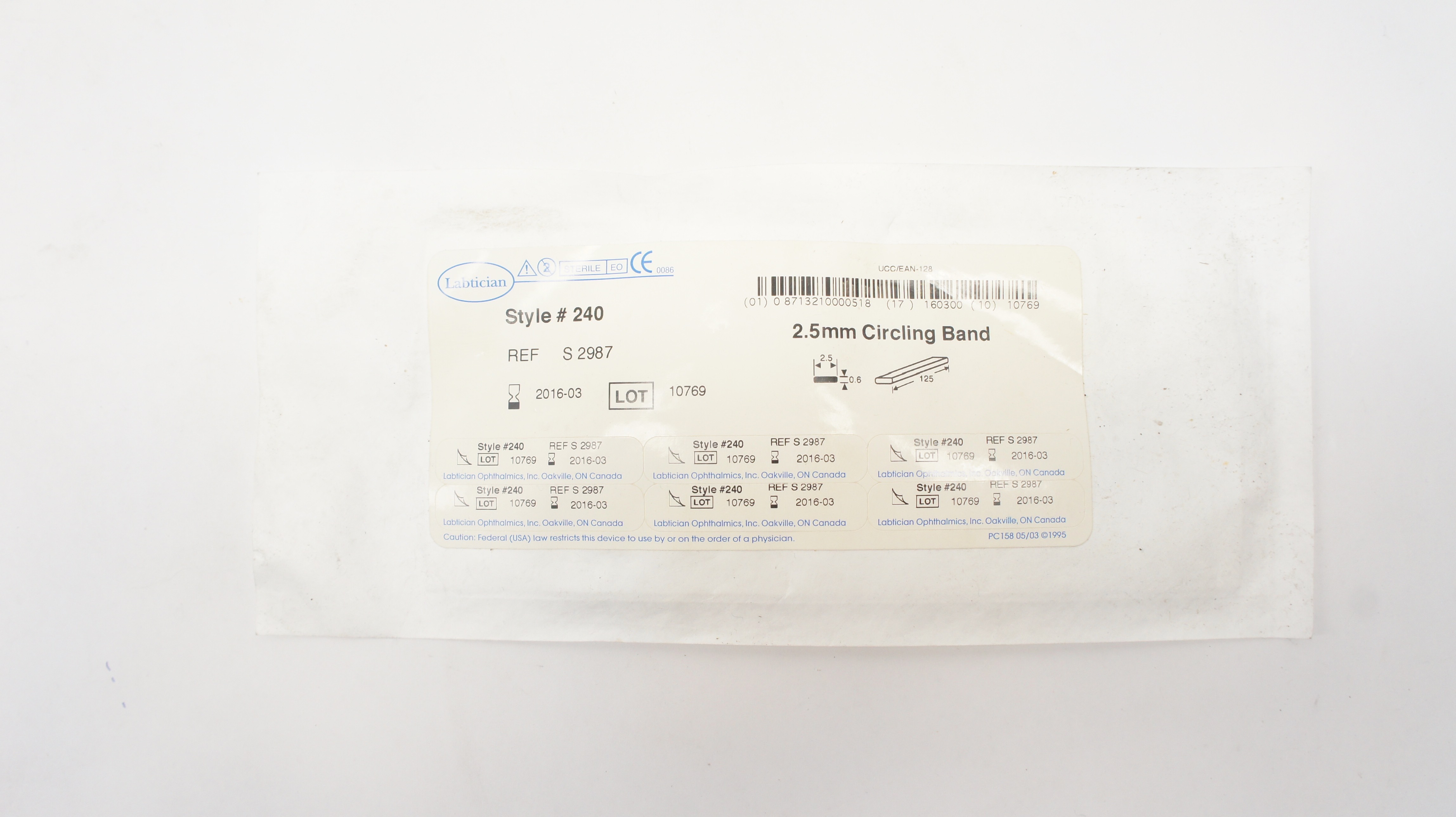 Labtician Ophthalmics S 2987 2.5mm Circling Band (x)