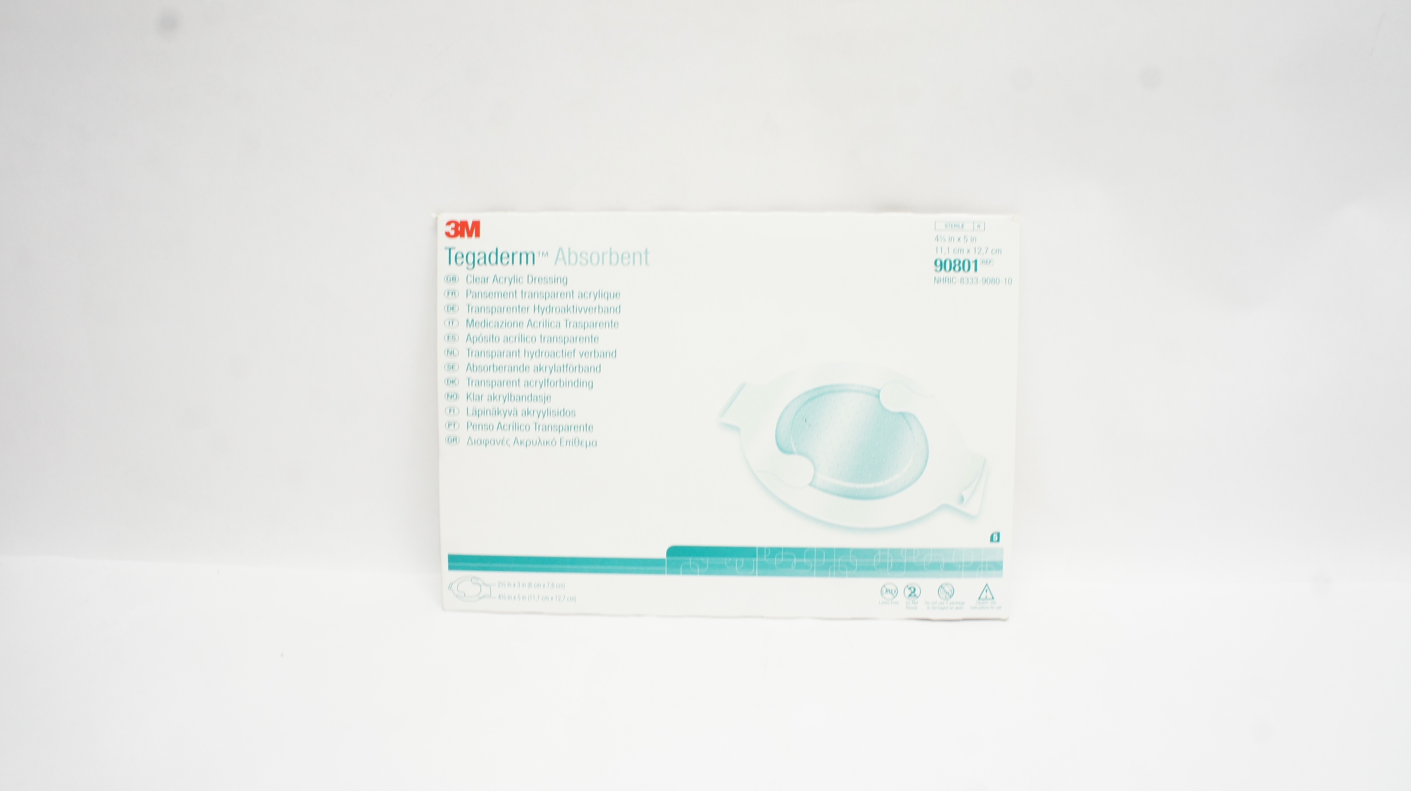 3M 90801 Tegaderm Absorbent Clear Acrylic Dressing - Pack of 3 (x)