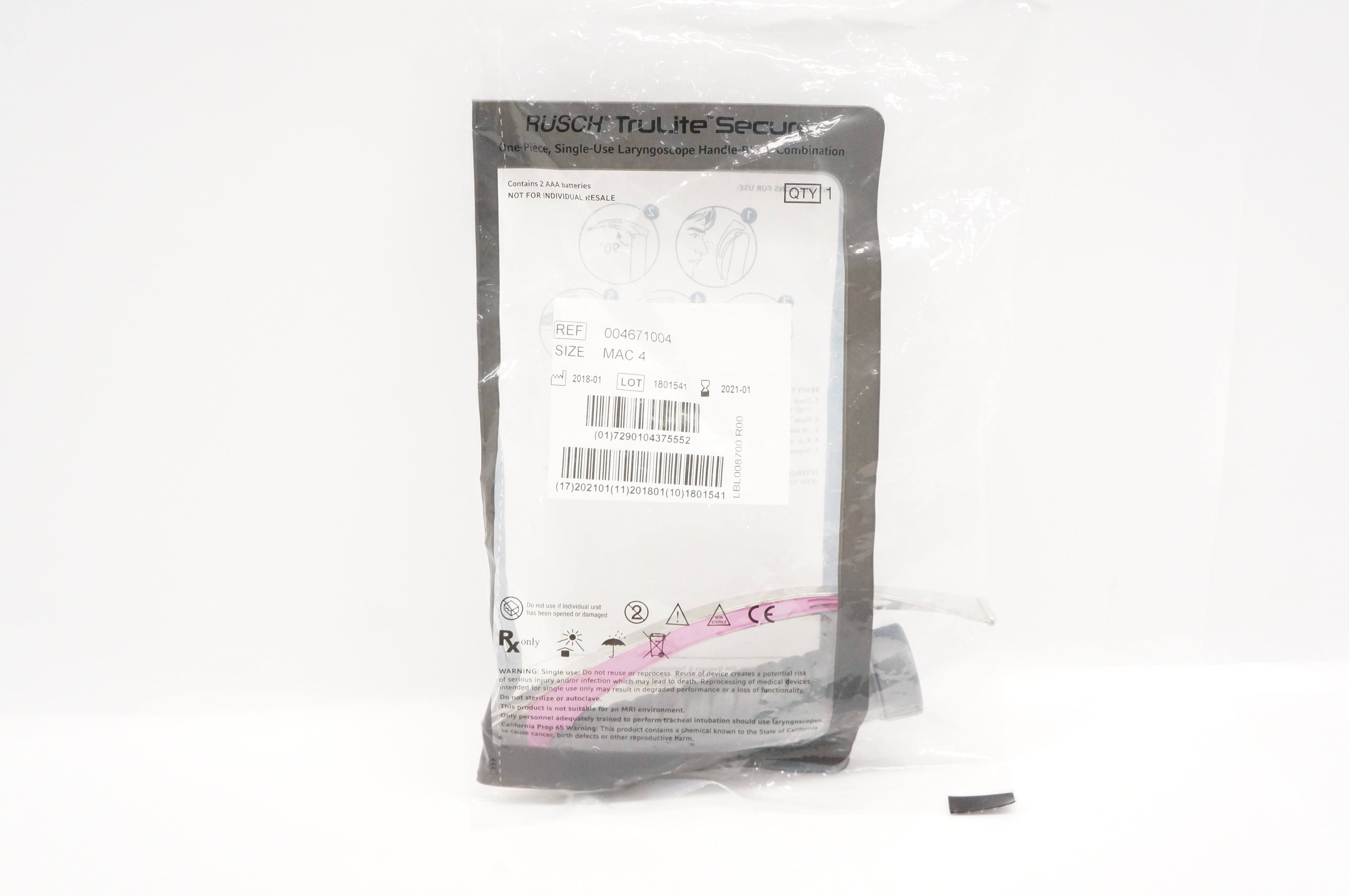 Teleflex 004671004 TruLite Secure Laryngoscope Handle-Blade Combination MAC4