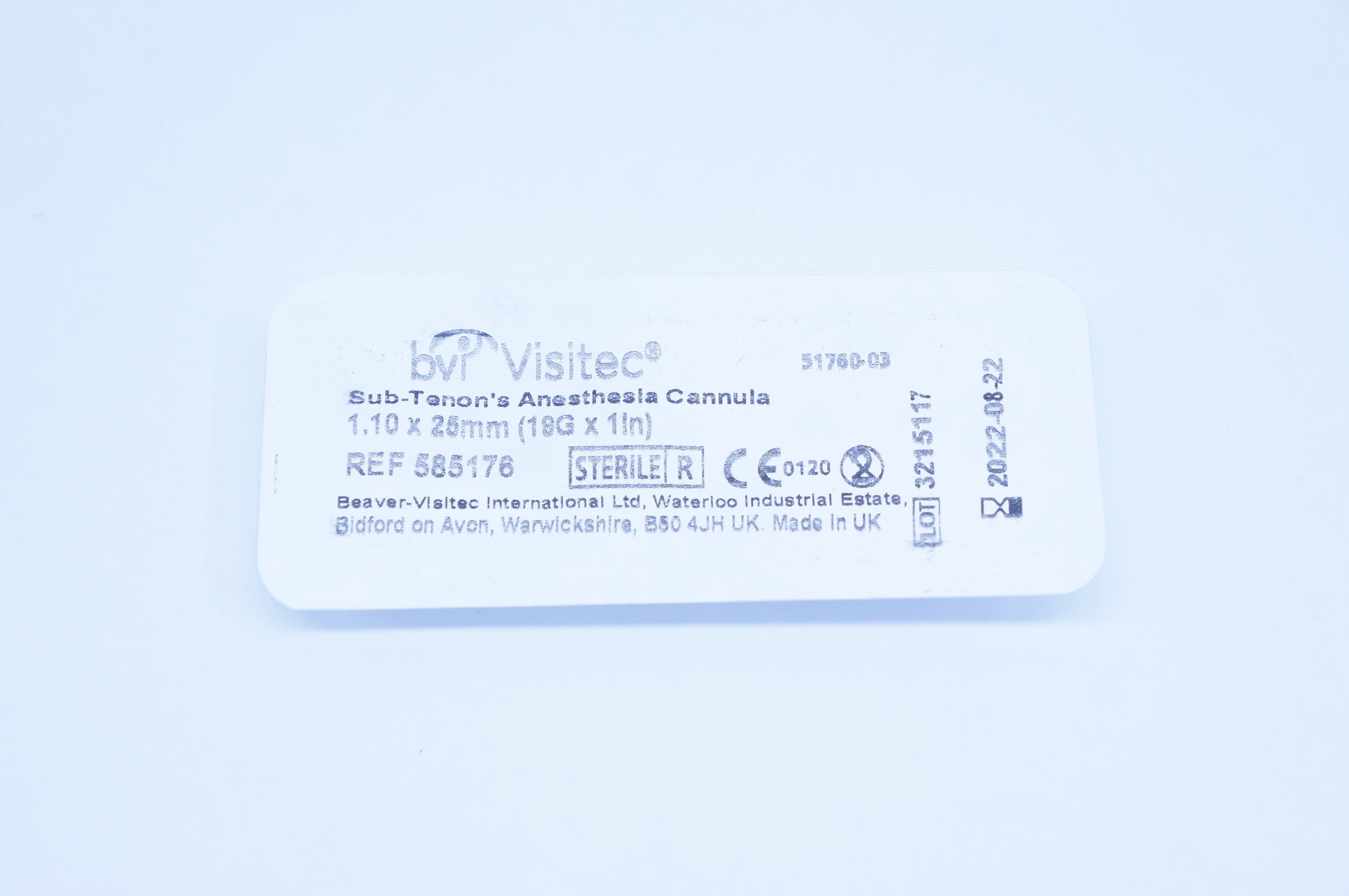 BVI 585176 Visitec Sub-Tenon's Anesthesia Cannula 19G x 1inch