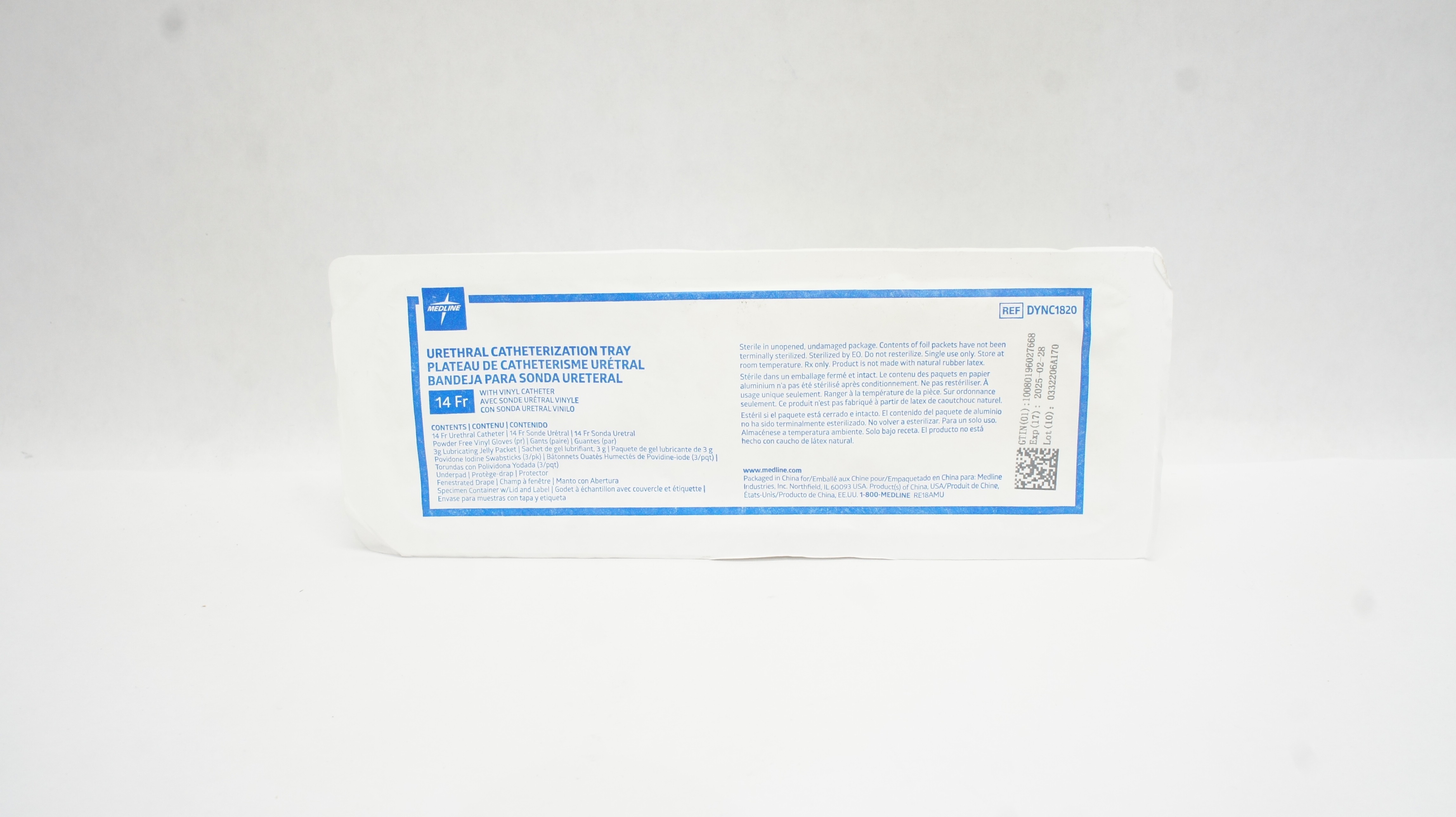 Medline DYNC1820 Urethral Catheterization Tray 14Fr