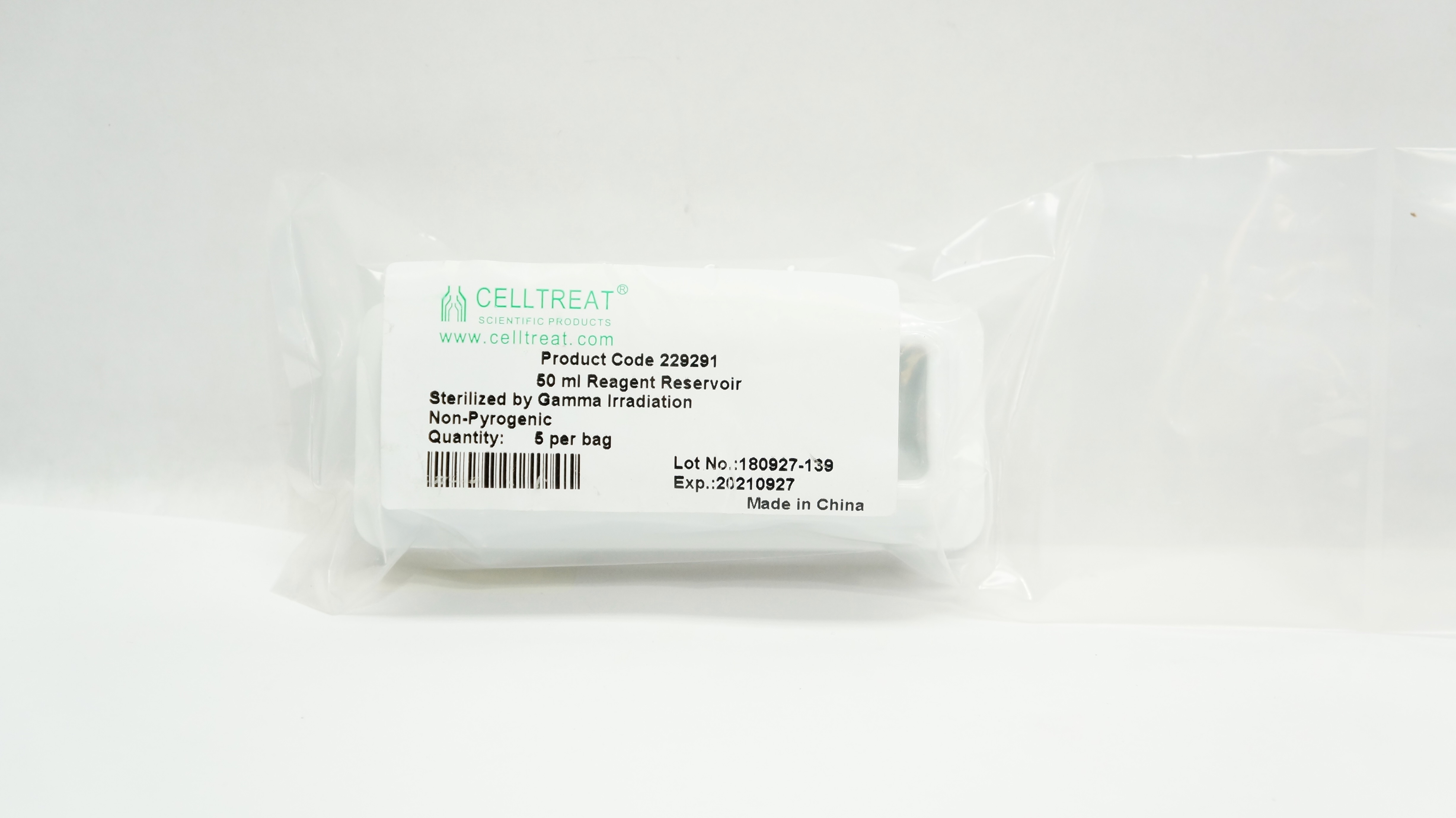 Celltreat 229291 Reagent Reservoir 50mL (x) - Bag of 5