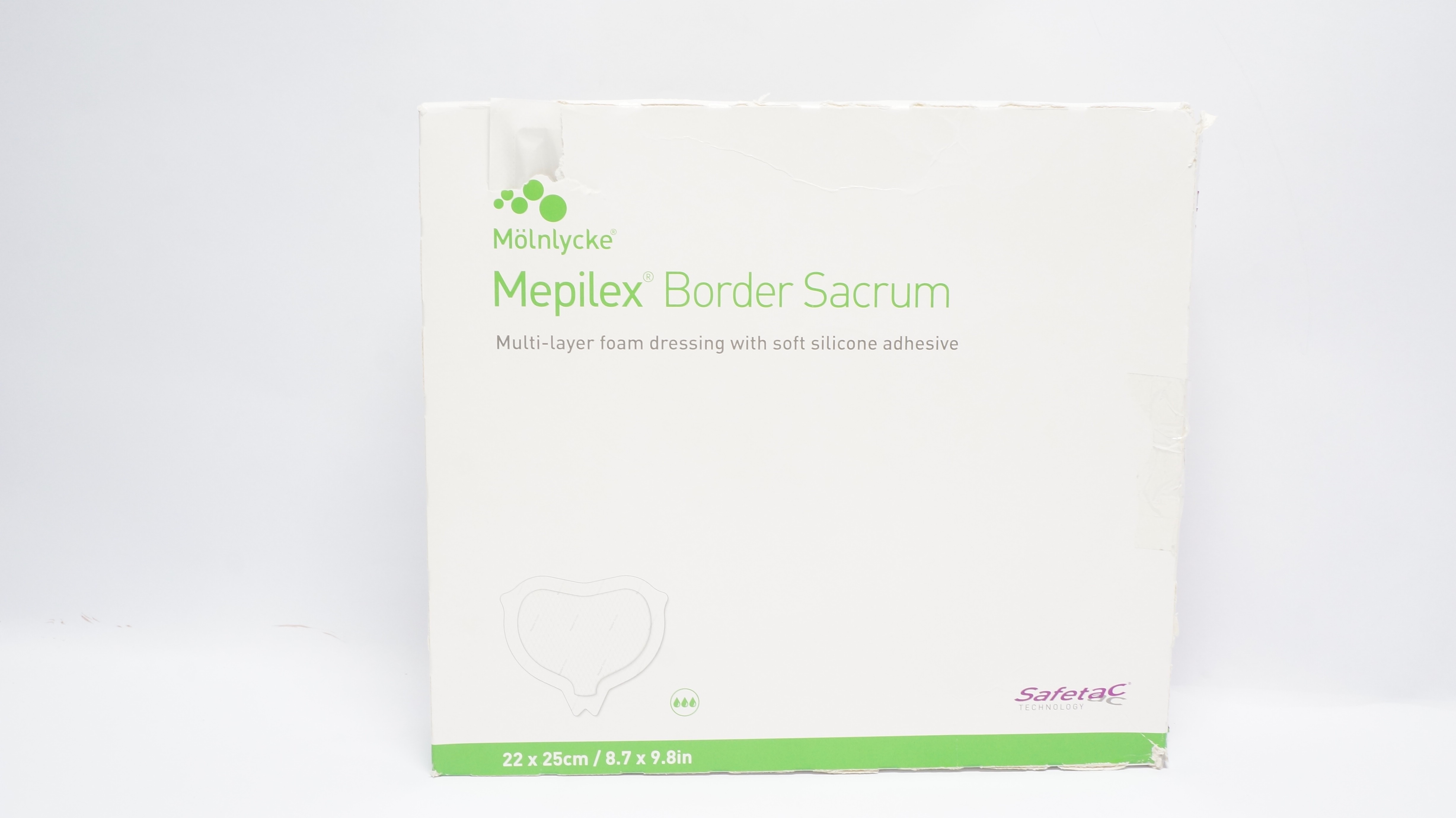 Mölnlycke 282455 Mepilex Border Sacrum Multi-layer Dressing 22x25cm-Box of 10(x)