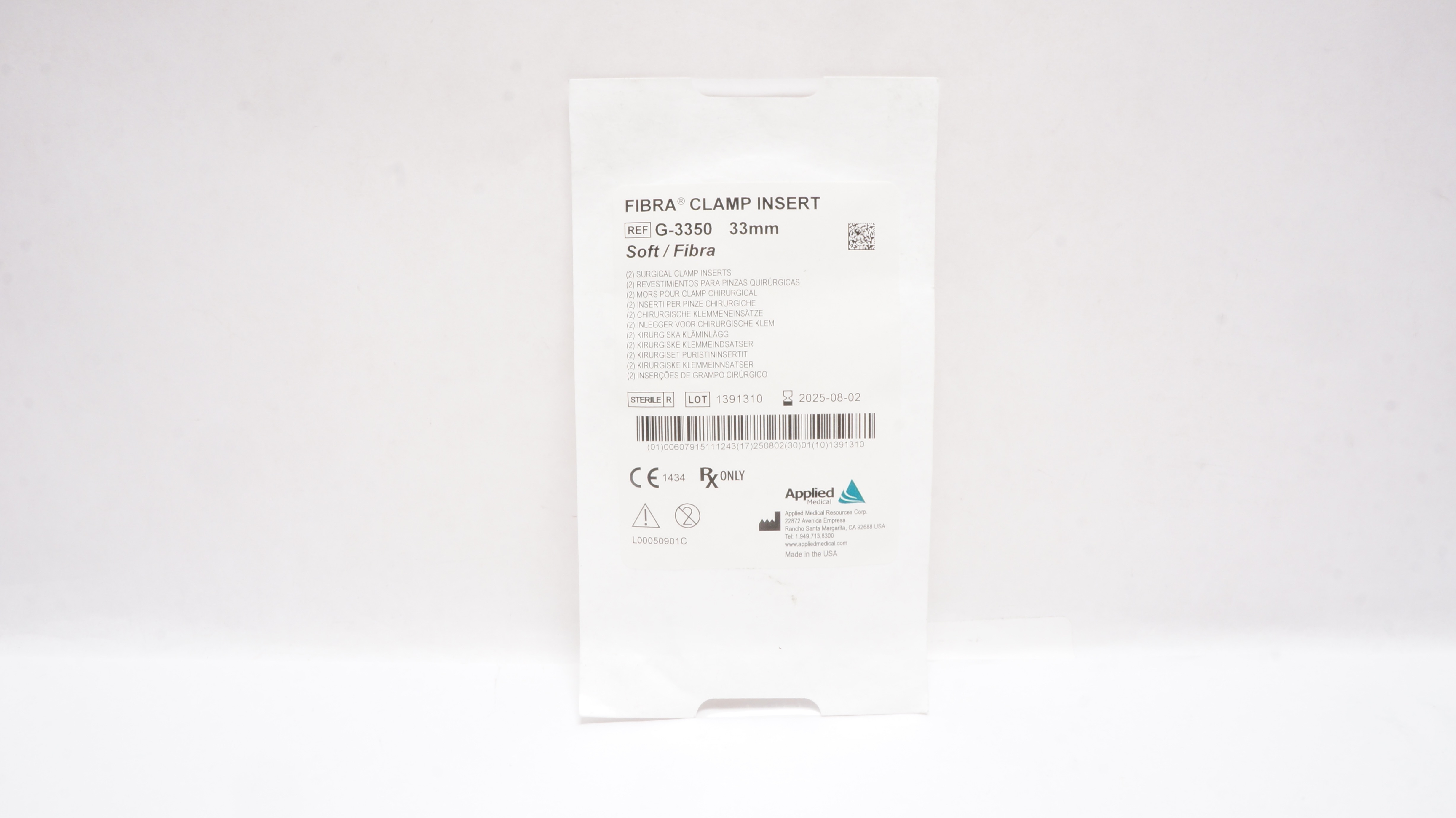 Applied Medical G-3350 Soft Fibra Surgical Clamp Inserts 33mm - Pack of 2