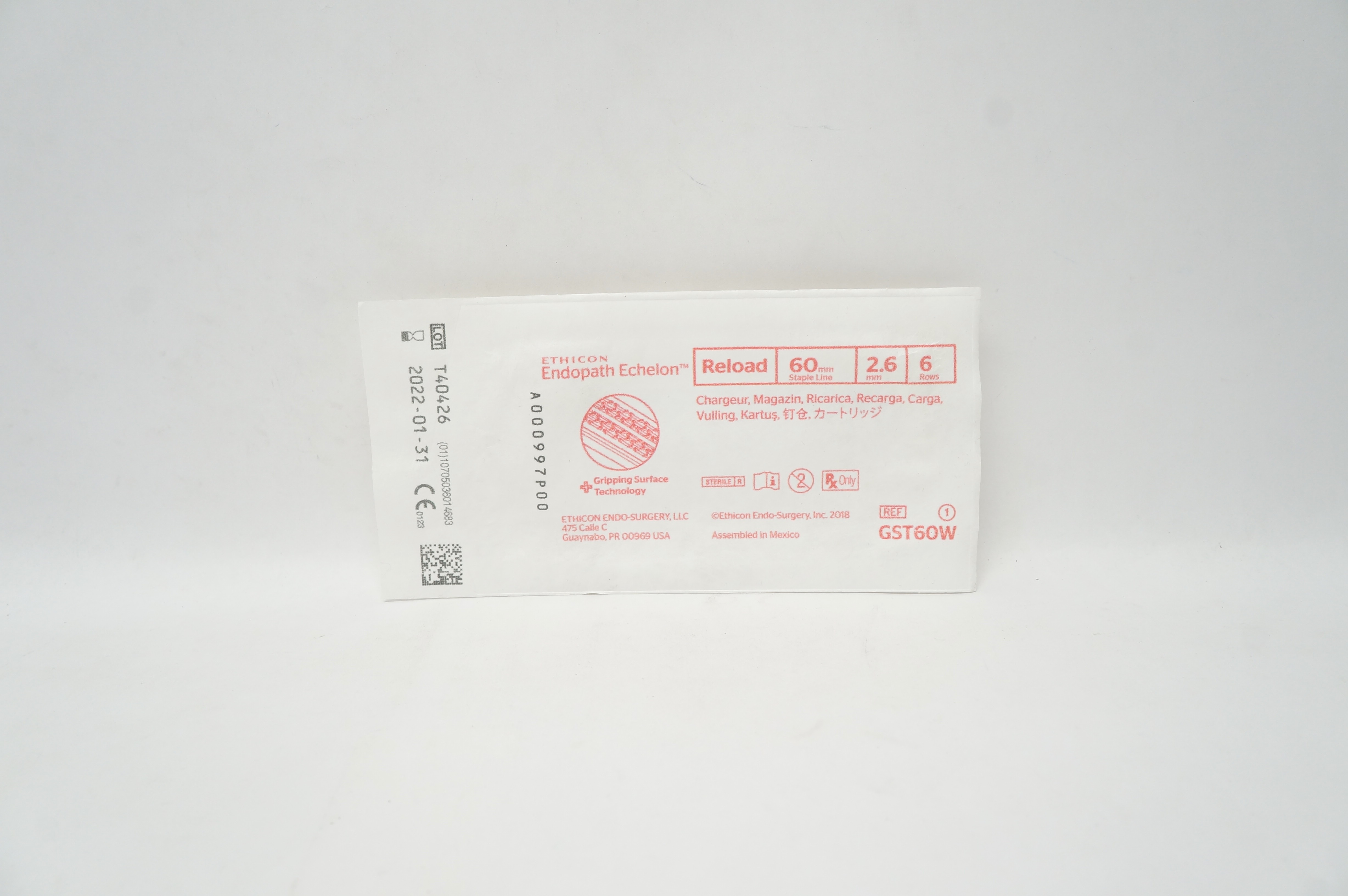 Ethicon GST60W Endopath Echelon Reload 60mm x 2.6mm, 6 Rows (x)