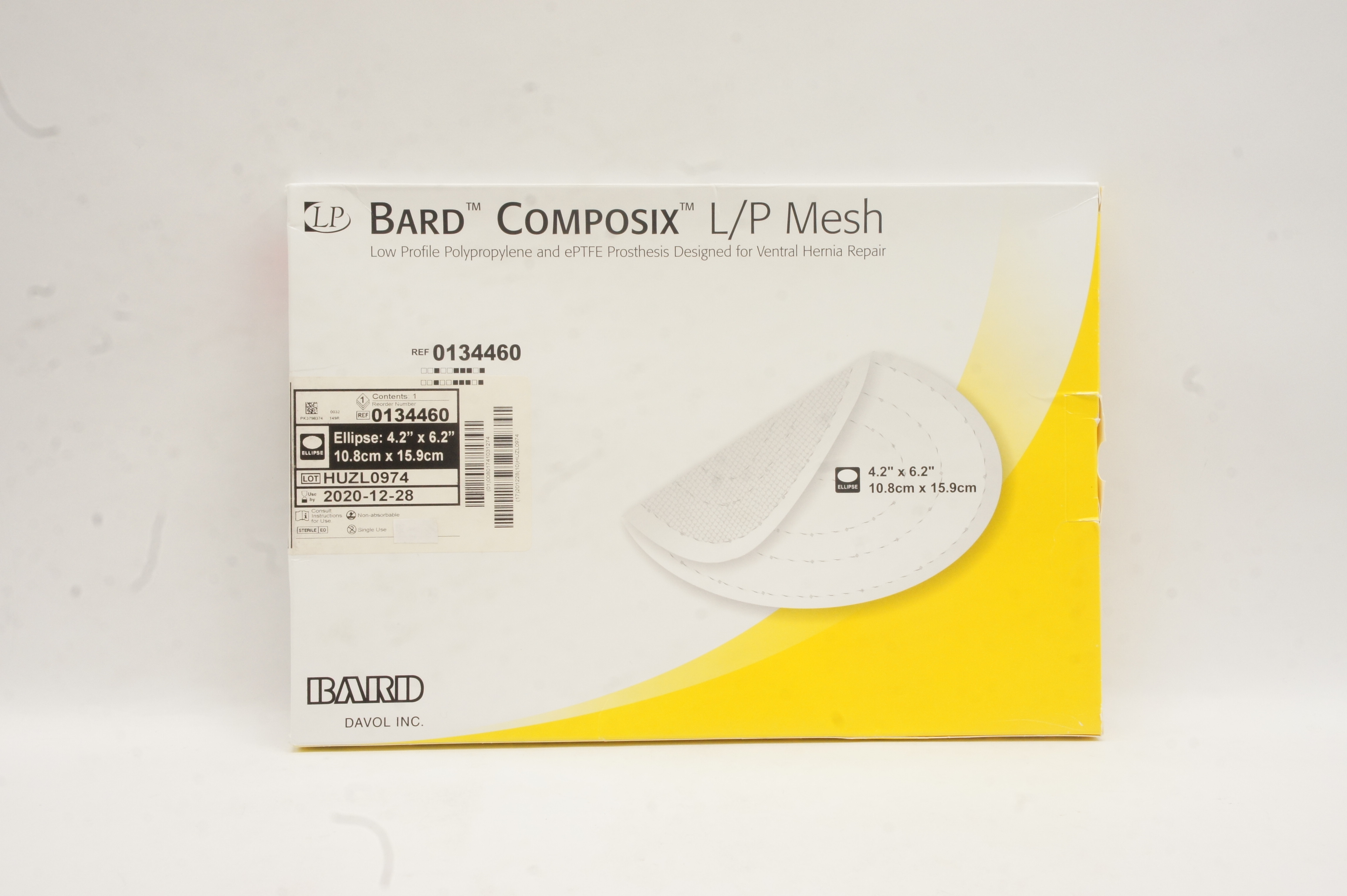 Bard 0134460 Composix L/P Mesh Ellipse 4.2inch x 6.2inch (x)