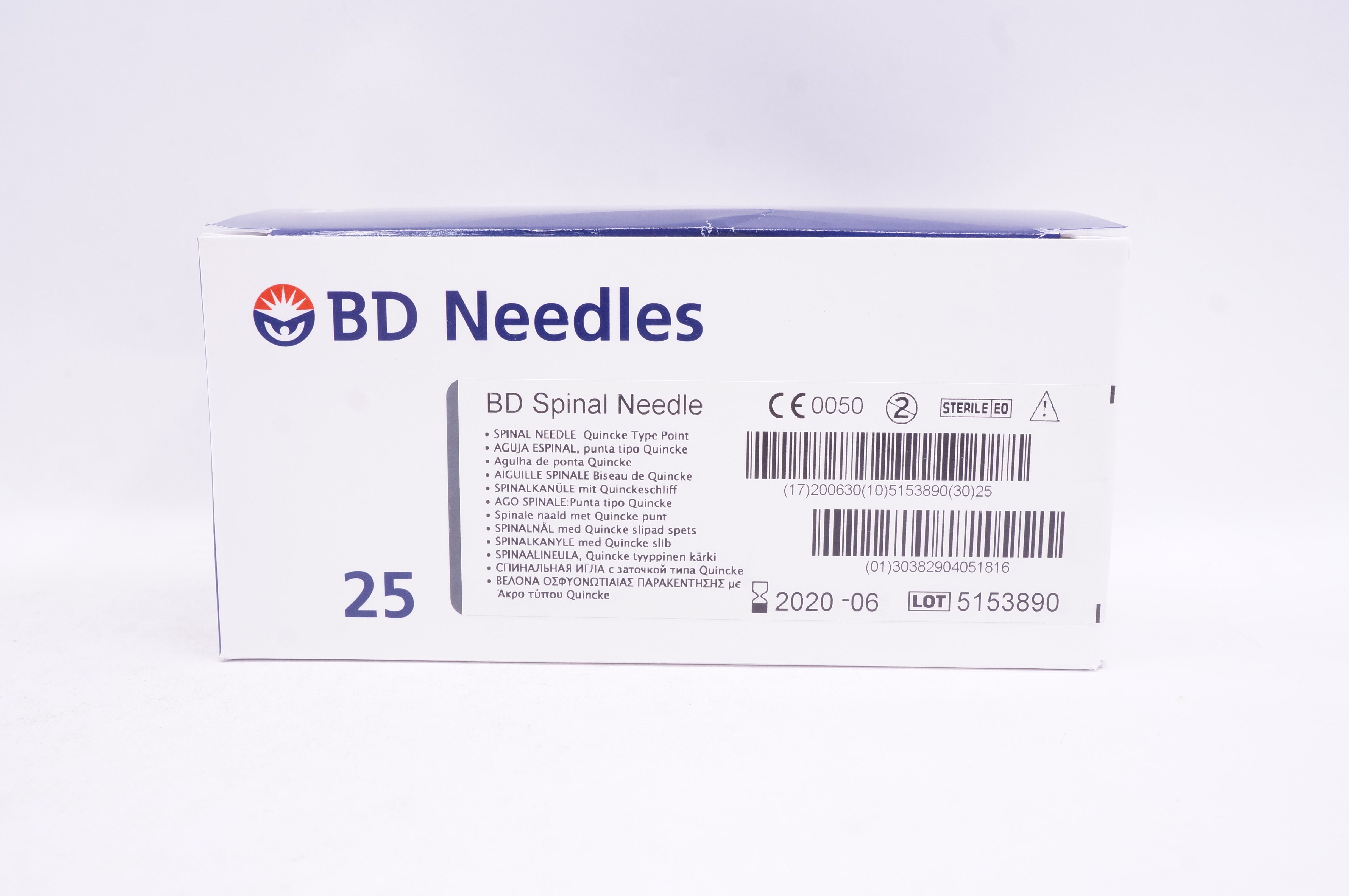 BD 405181 Becton Spinal Ndle. Quincke Type Point 22G x 3.50inch - Box of 17 (x)