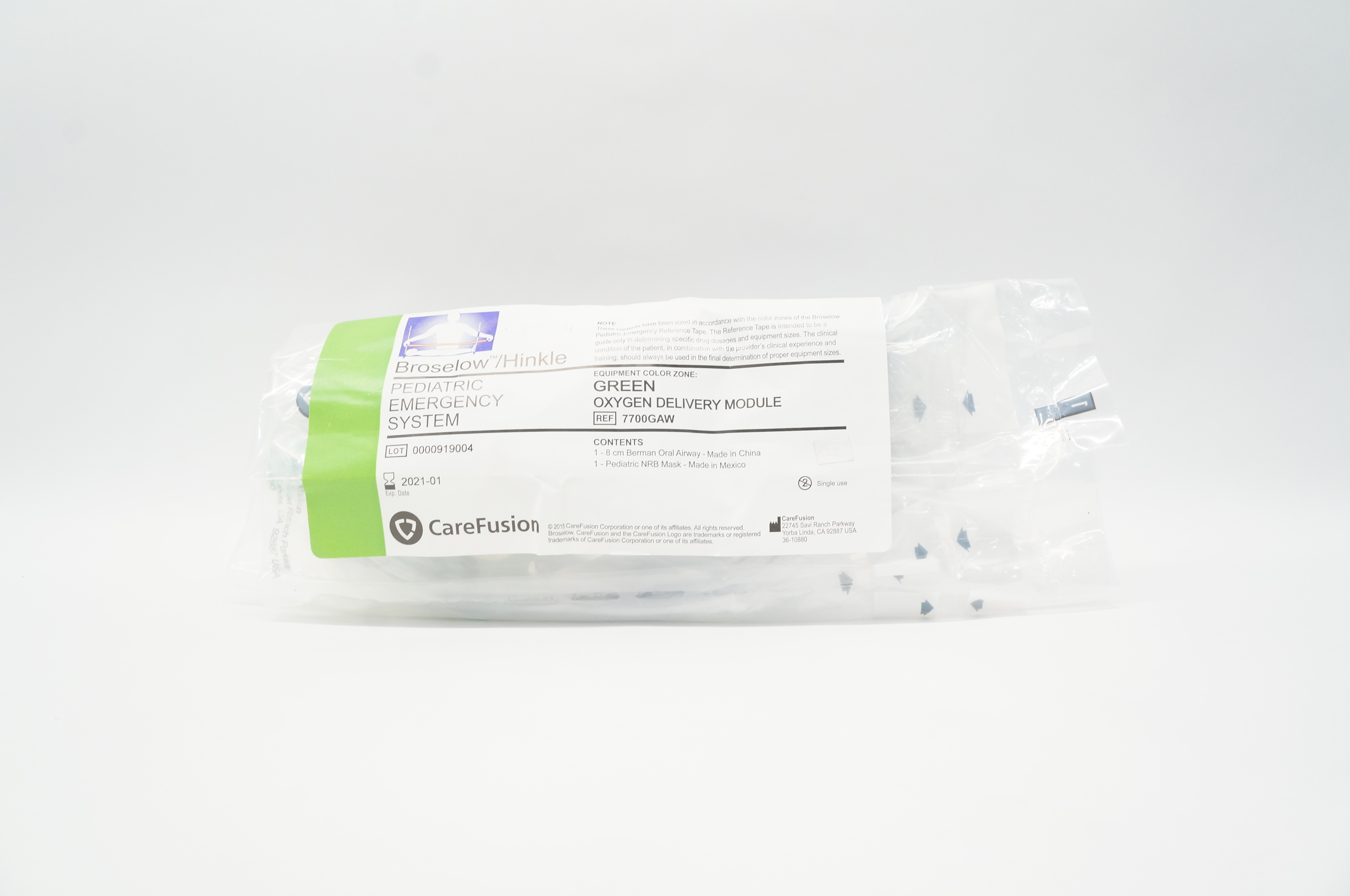 CareFusion 7700GAW Broselow/Hinkle Pediatric Emergency System Green (x)