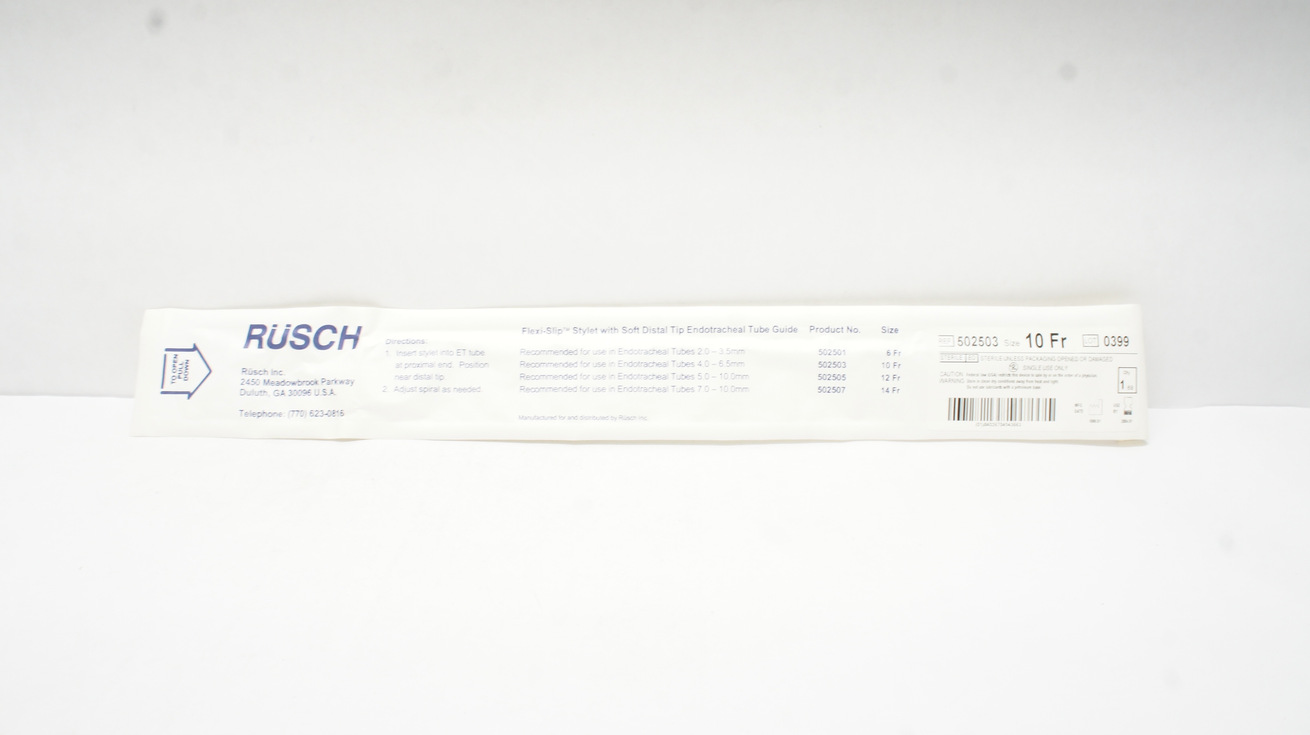 Teleflex 502503 Rusch Flexi-Slip Stylet w/Soft Distal Tip 10Fr. (x)