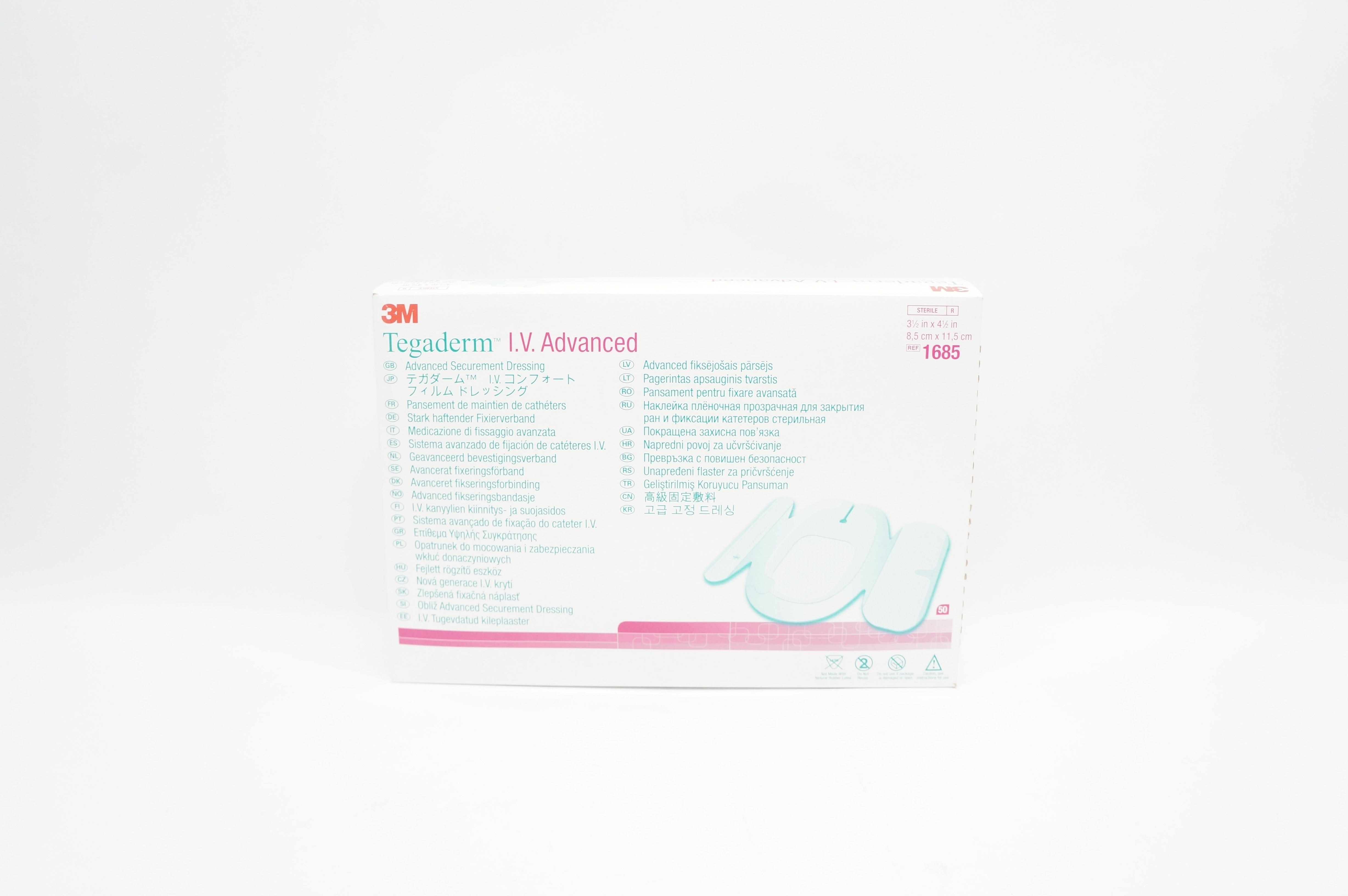 3M 1685 Tegaderm IV Advanced Securement Dressing 3-1/2 x 4-1/2 inch ...