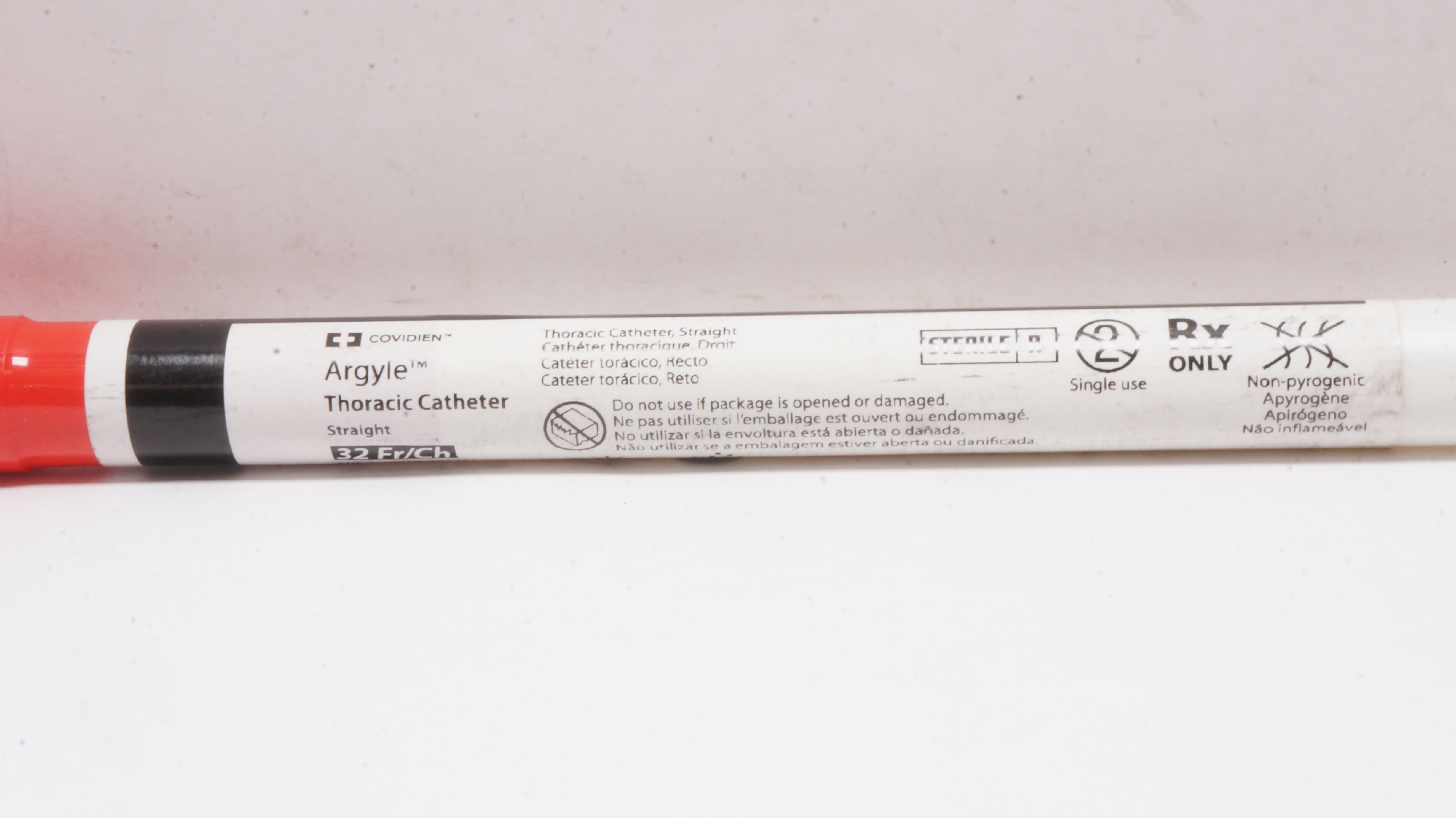 Covidien 8888570556 Argyle Thoracic Cath. Straight 32Fr x 20inch