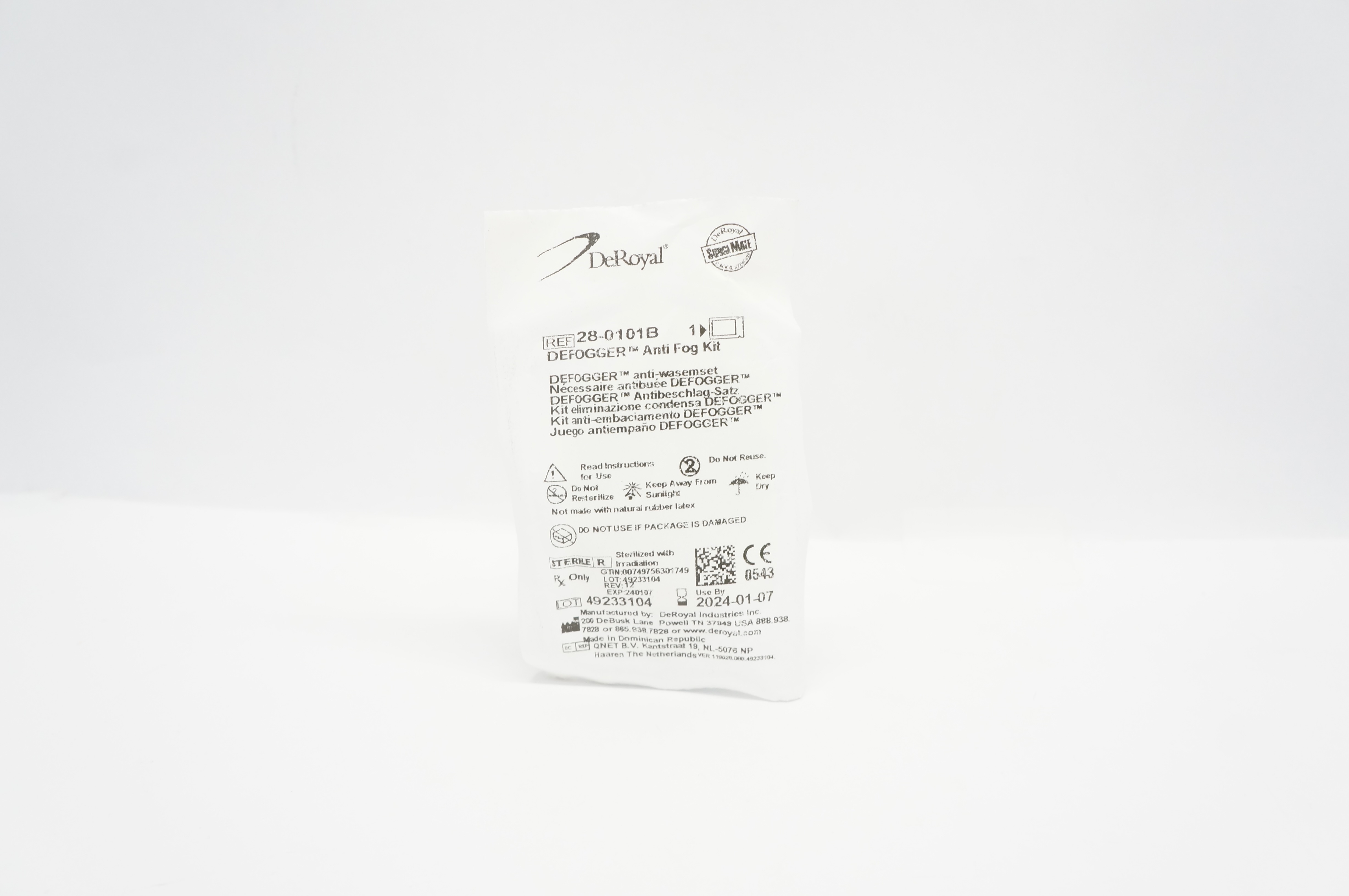 DeRoyal 28-0101B DEFOGGER Anti Fog Kit