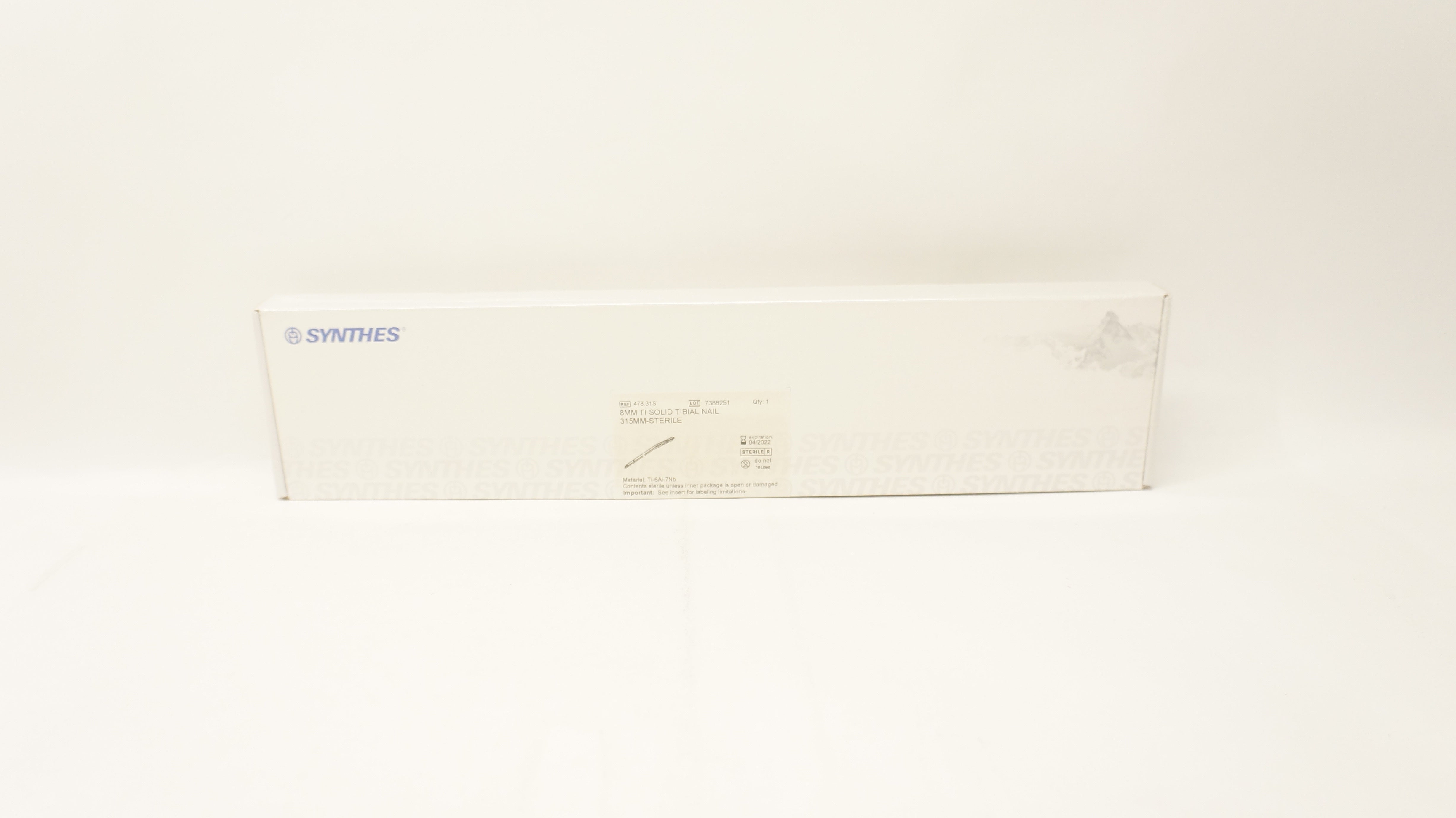 Synthes 478.31S 8mm Ti Solid Tibial Nail 315mm