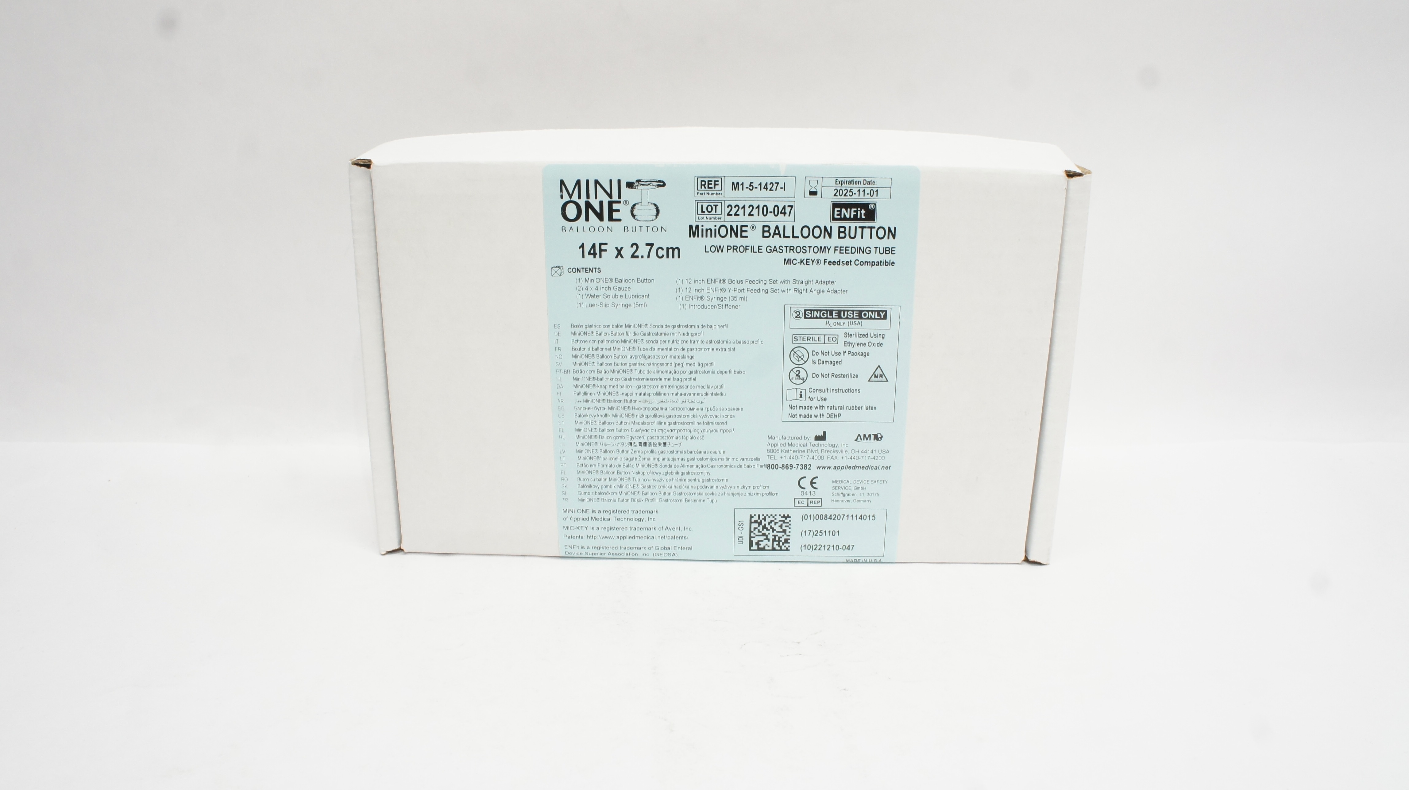 Applied Medical M1-5-1427-I ENFit MiniOne Balloon Button 14F x 2.7cm