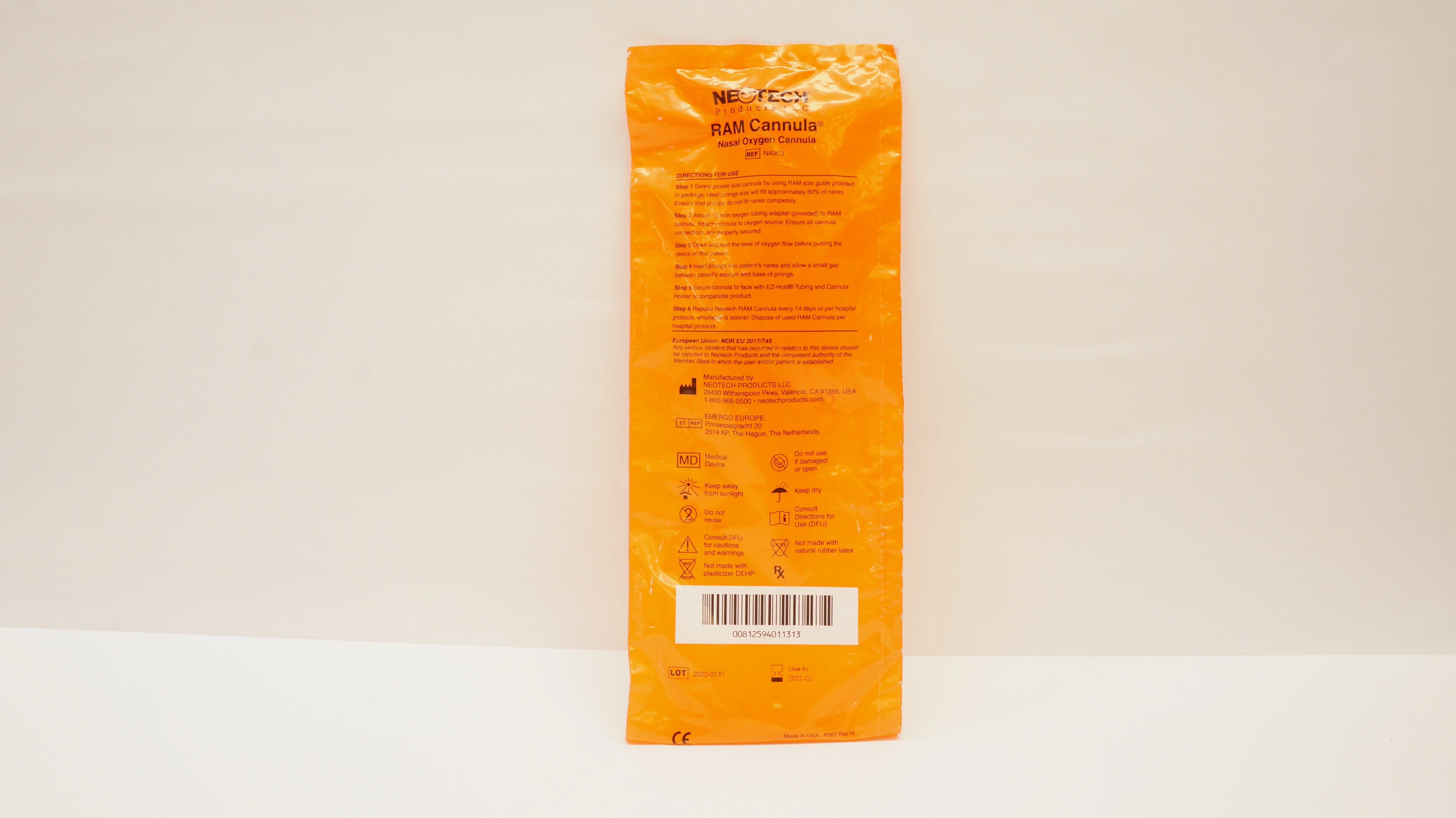 Neotech N4903 RAM Nasal Oxygen Cannula