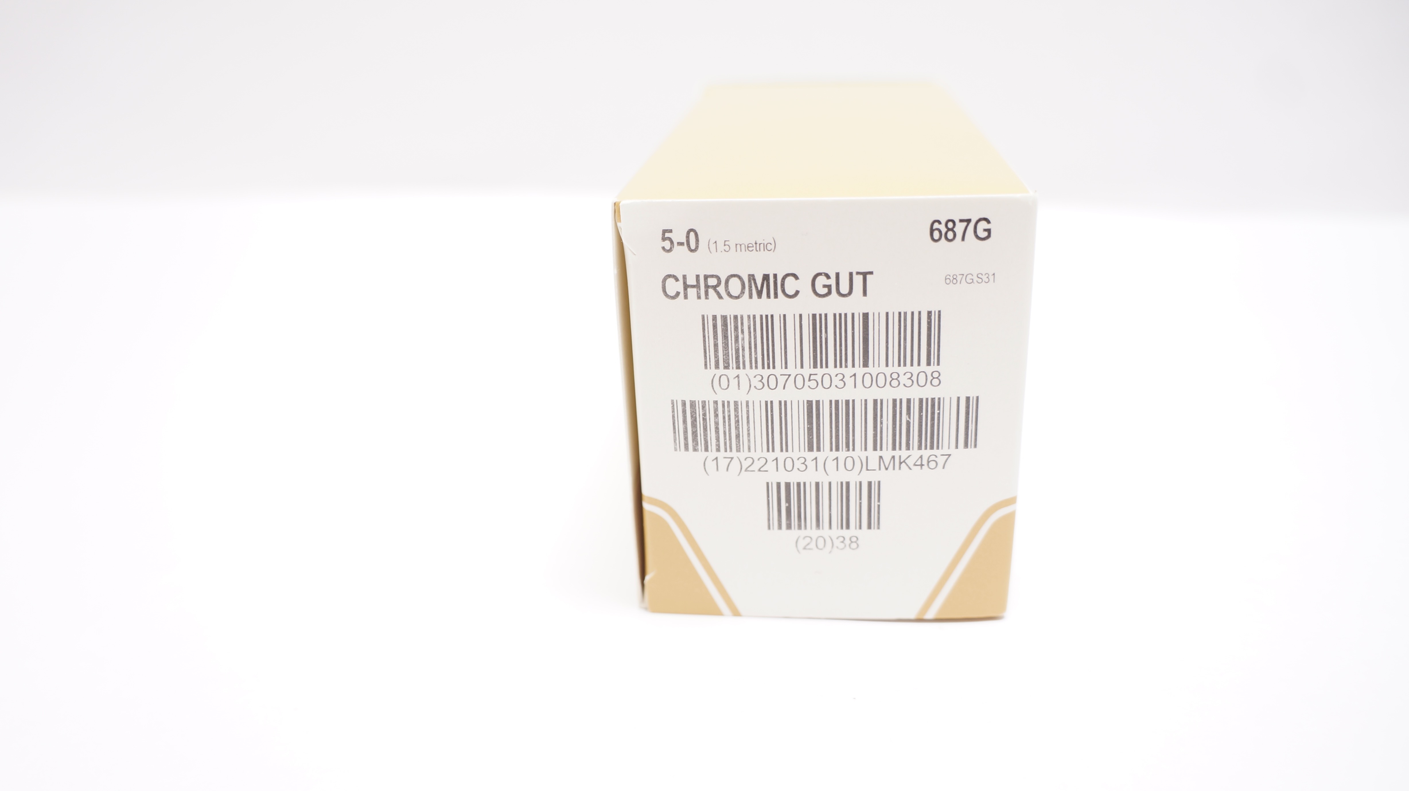 Ethicon 687G 5-0 CHROMIC GUT P-3 13mm 3/8c Reverse Cutting 18inch(x) - Box of 12