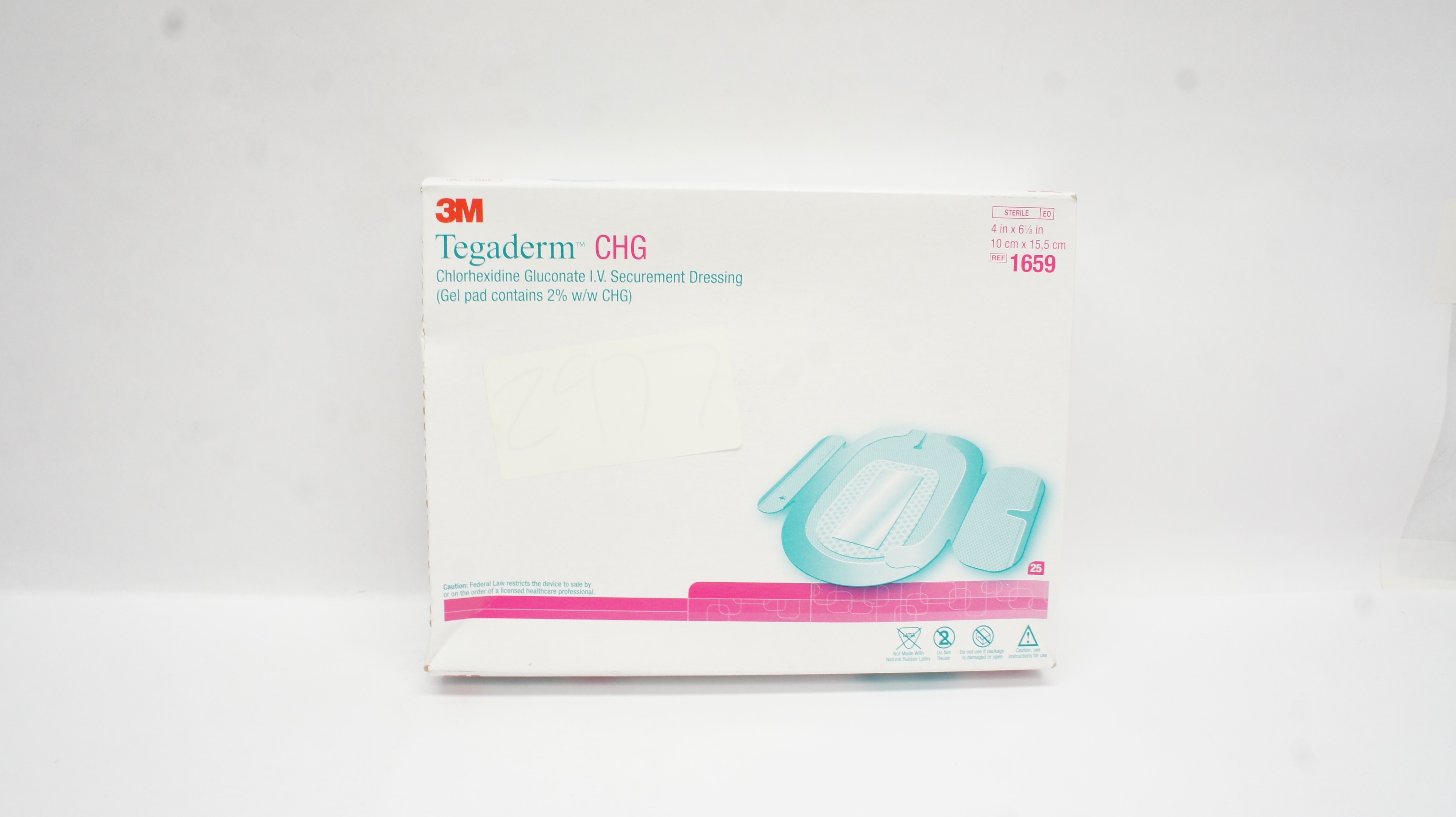 3M 1659 Tegaderm CHG LV Securement Dressing 4 X 6 1 8In Box Of 25 X 3m-1659-tegaderm-chg-lv-securement-dressing-4-x-6-1-8in-box-of-25-x