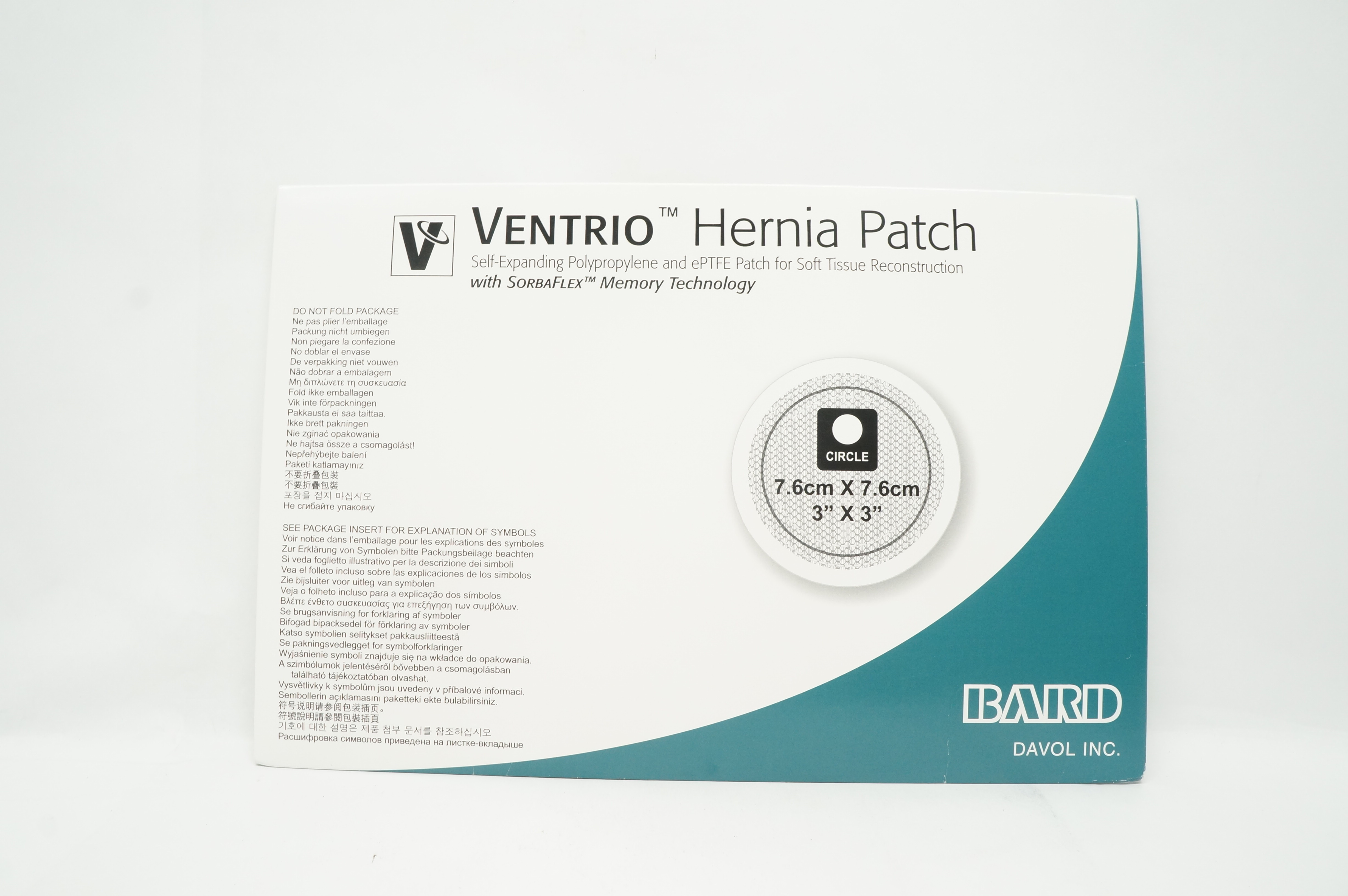 Bard 0010213 VENTRIO Hernia Patch for Soft Tissue Reconstruction 3 x 3inch (x)