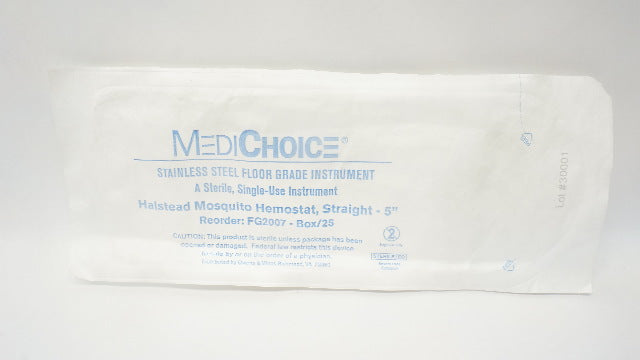 MediChoice FG2007 Mosquito Forcep, Stainless Steel, Straight 5 inch - Box of 25