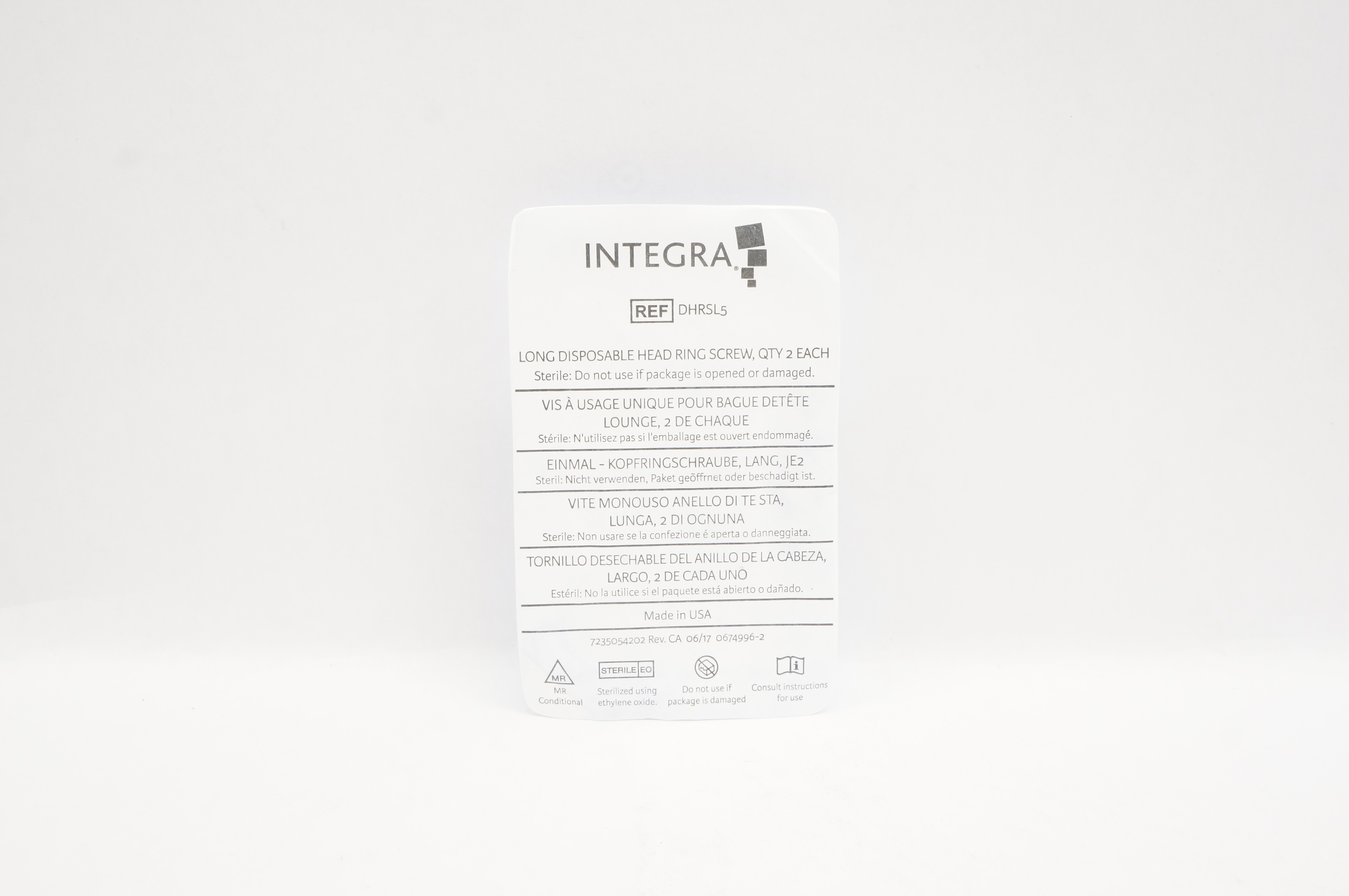 Integra DHRSL5 Disposable Head Ring Screw